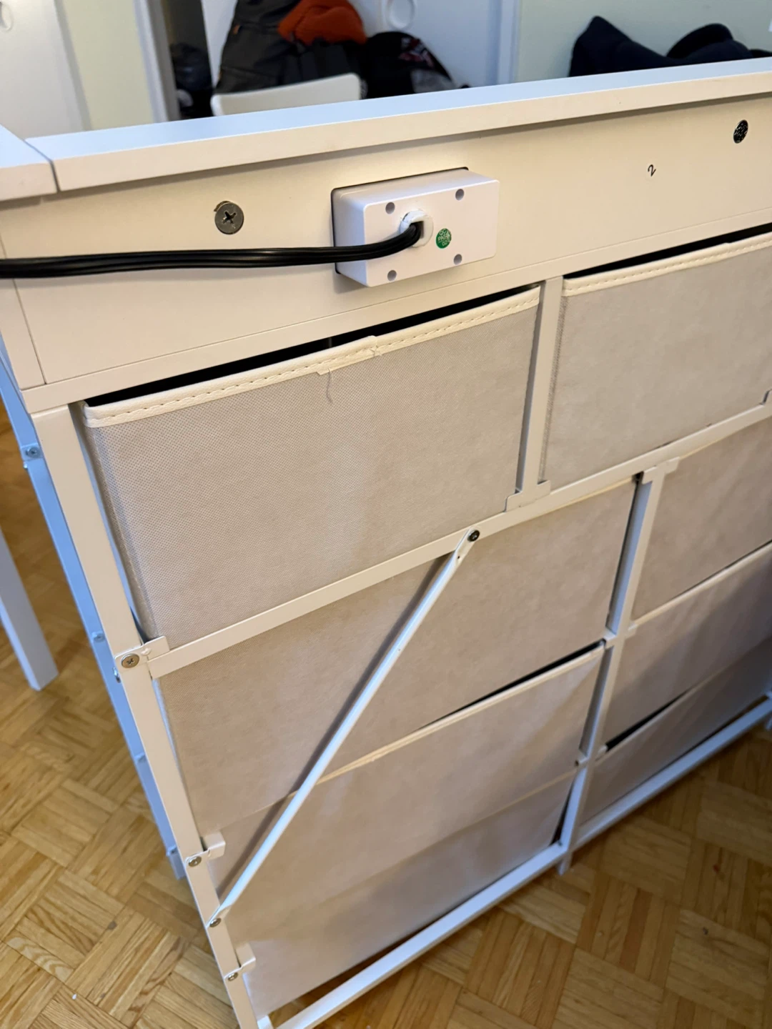 White Drawer Dresser with Built-in Power Outlet - photo 5