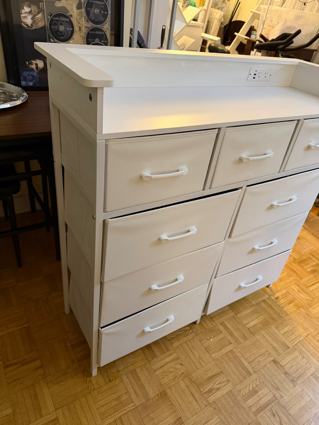White Drawer Dresser with Built-in Power Outlet - photo 2