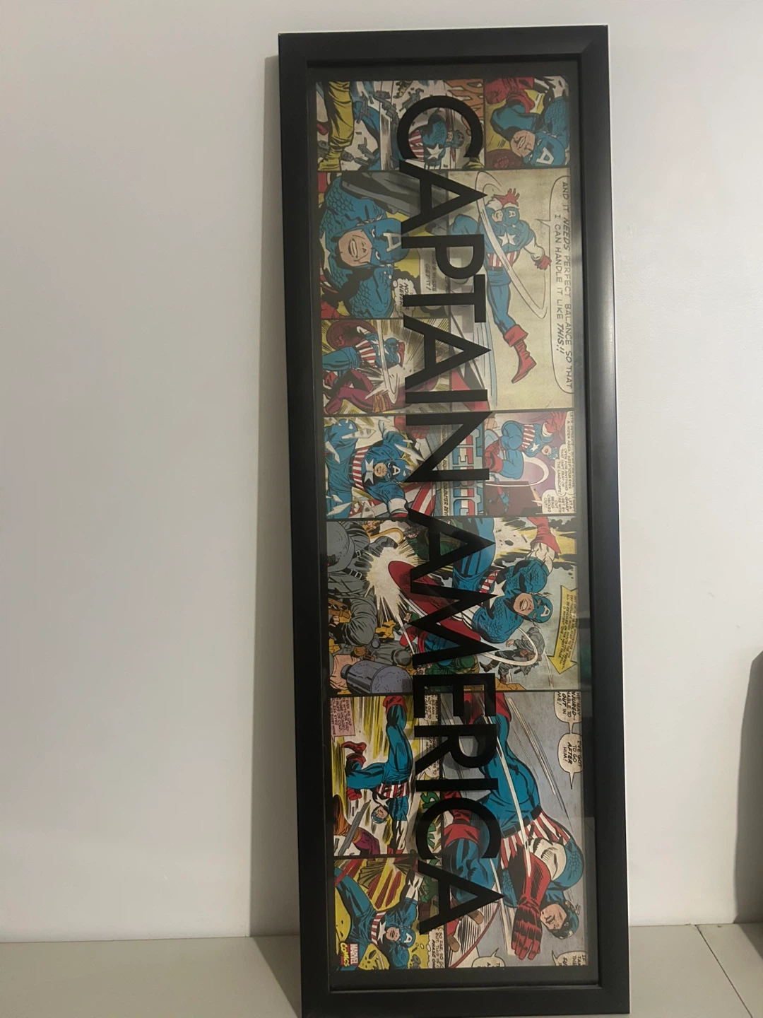 Framed Captain America Comic Art