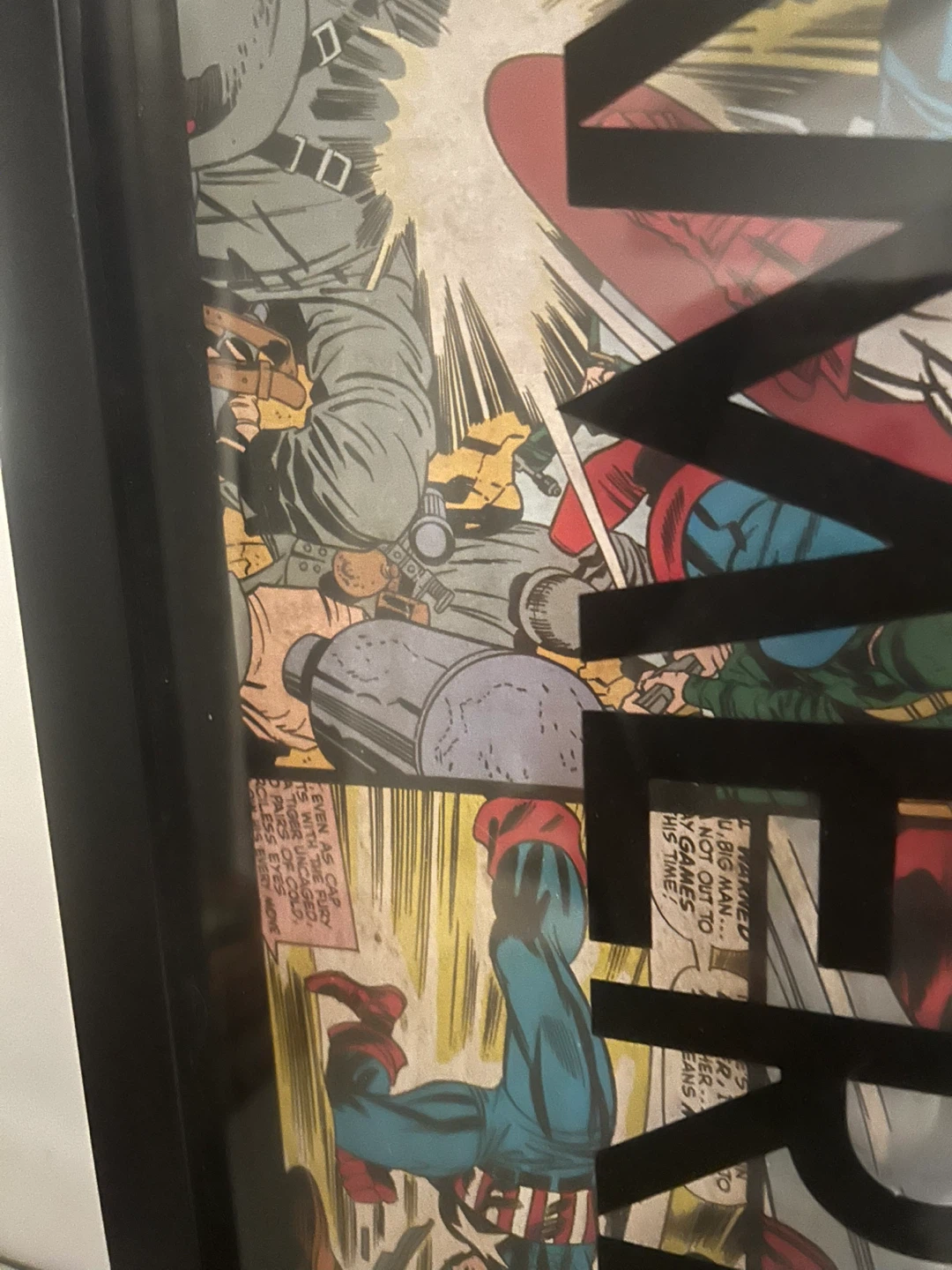Framed Captain America Comic Art - photo 3