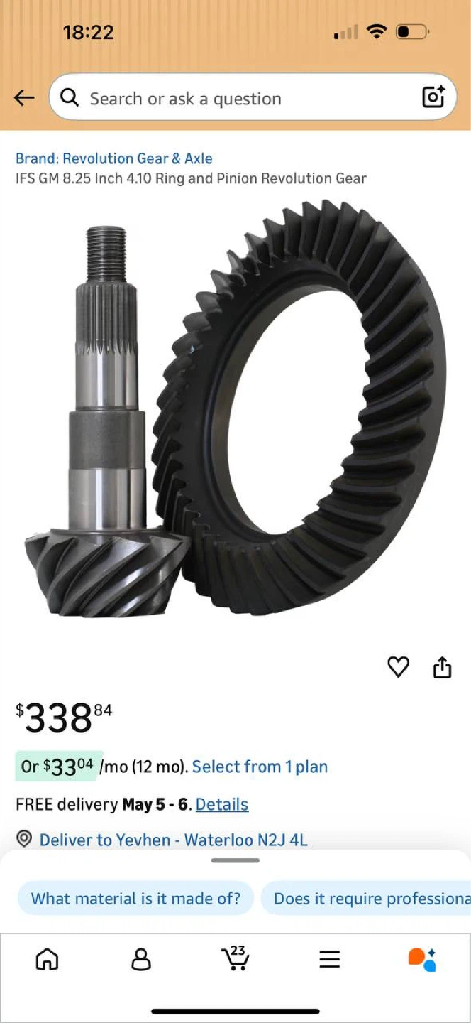 GM 8.25 IFS 4.10 RING & PINION – OPEN BOX