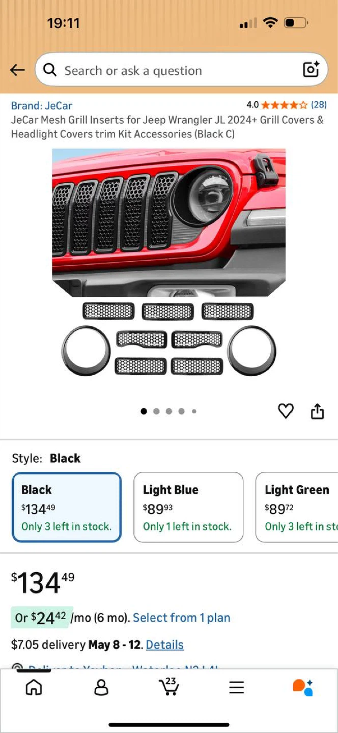 JEEP WRANGLER JL 2024+ GRILL INSERTS + HEADLIGHT TRIM 🔥🔥