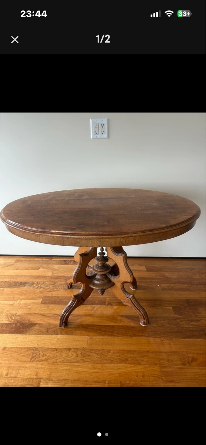 Antique Wooden Pedestal Table
