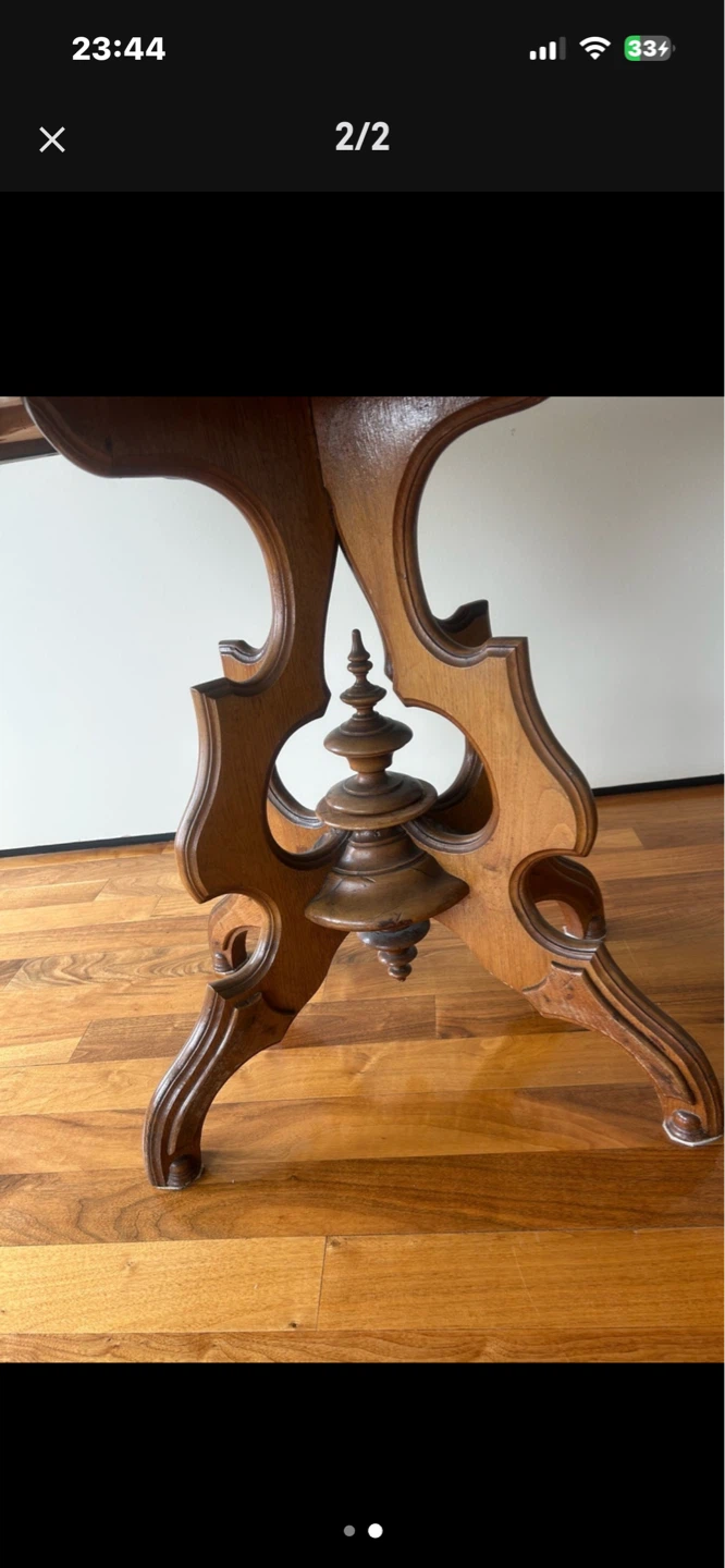 Antique Wooden Pedestal Table - photo 2