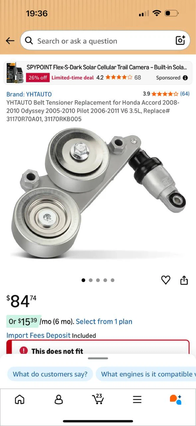 HONDA V6 3.5L BELT TENSIONER – NEW
