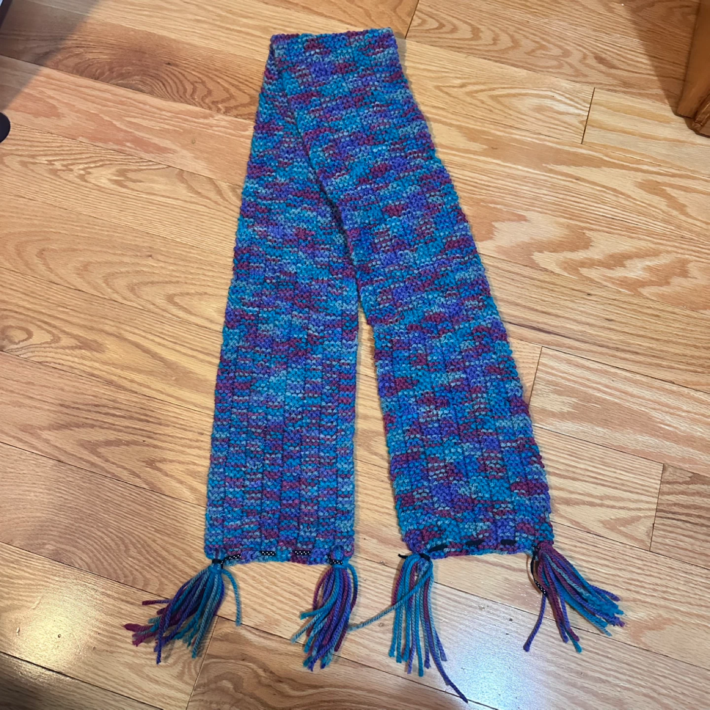 Crochet Hand-knitted Scarf with Tassels
