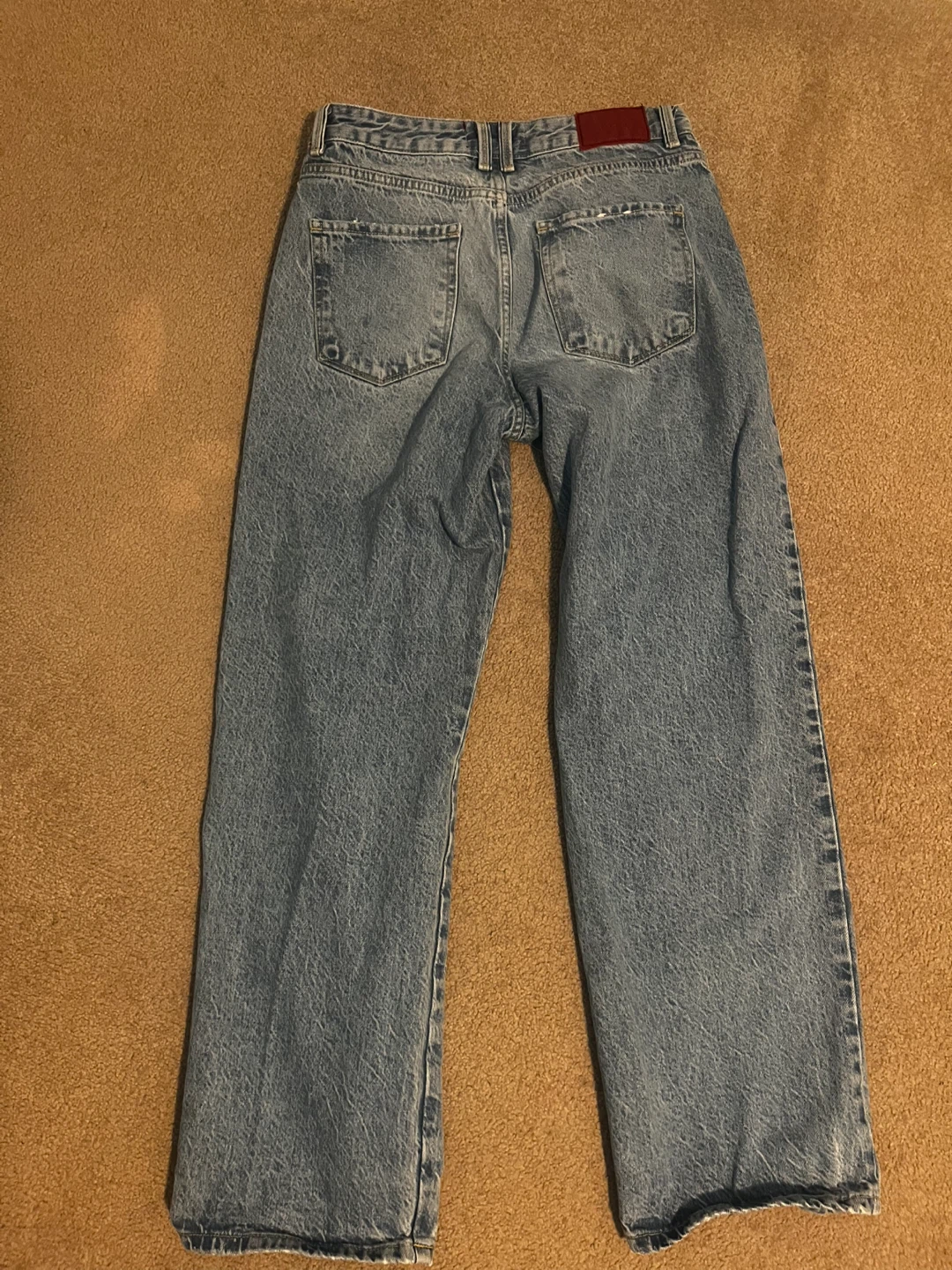 ZARA High Waisted Straight Leg Jeans - Light Wash - photo 2