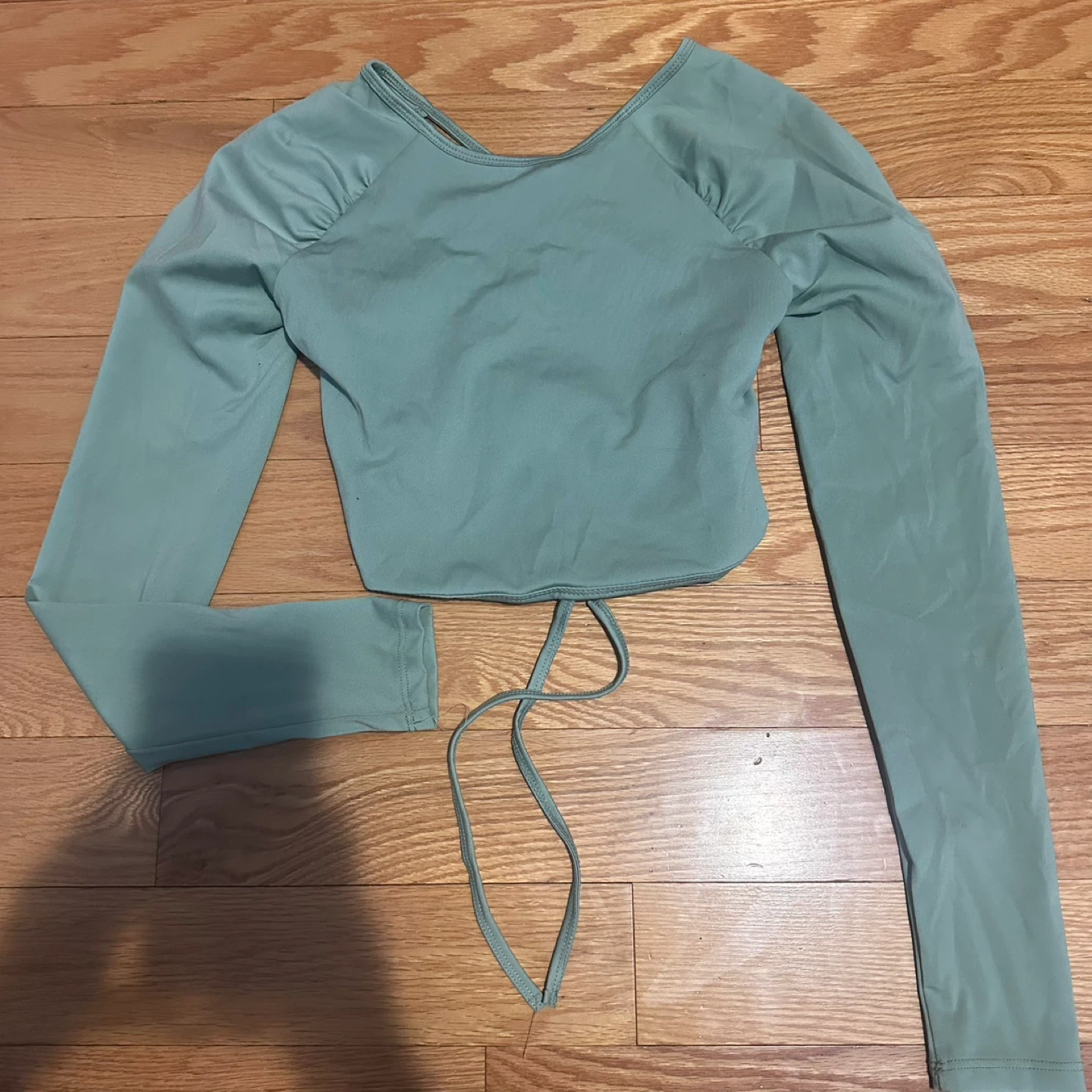 Strappy Long Sleeve Crop Top green small - photo 2