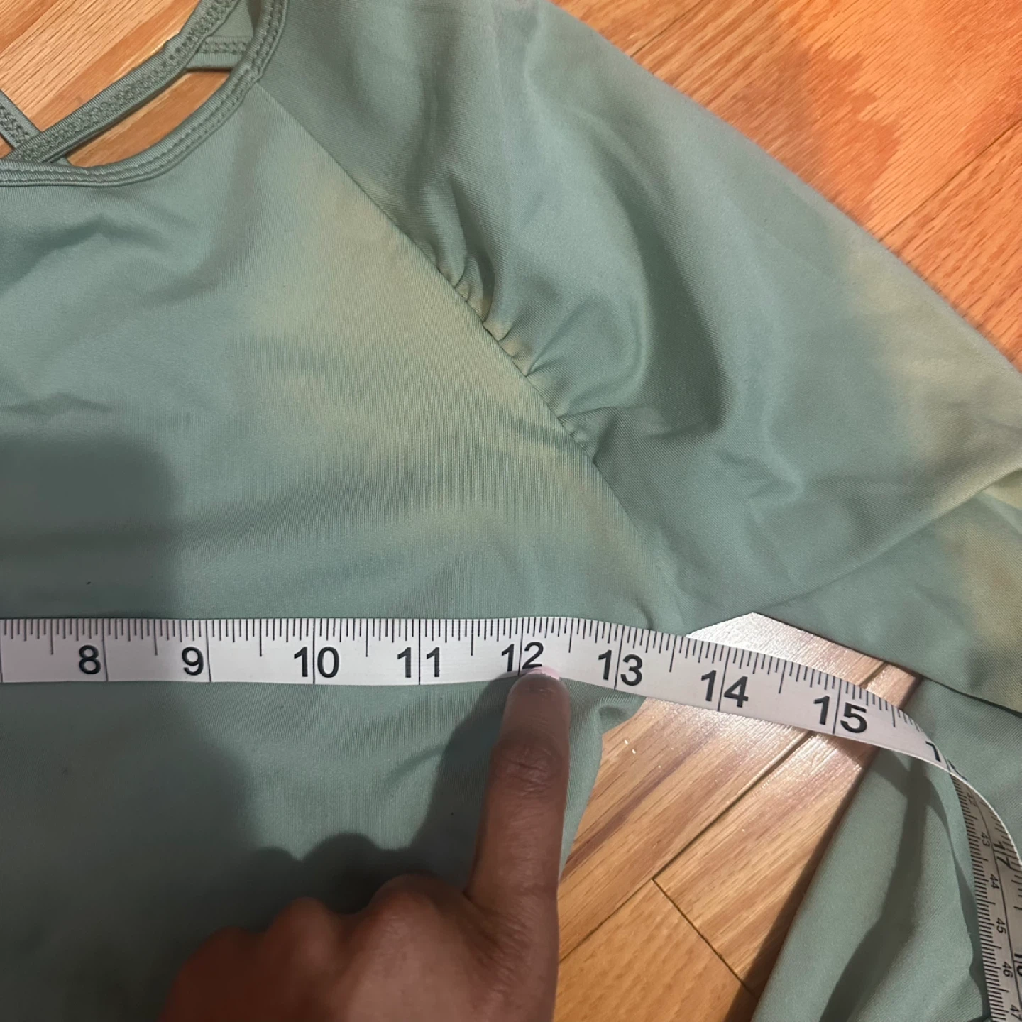 Strappy Long Sleeve Crop Top green small - photo 4