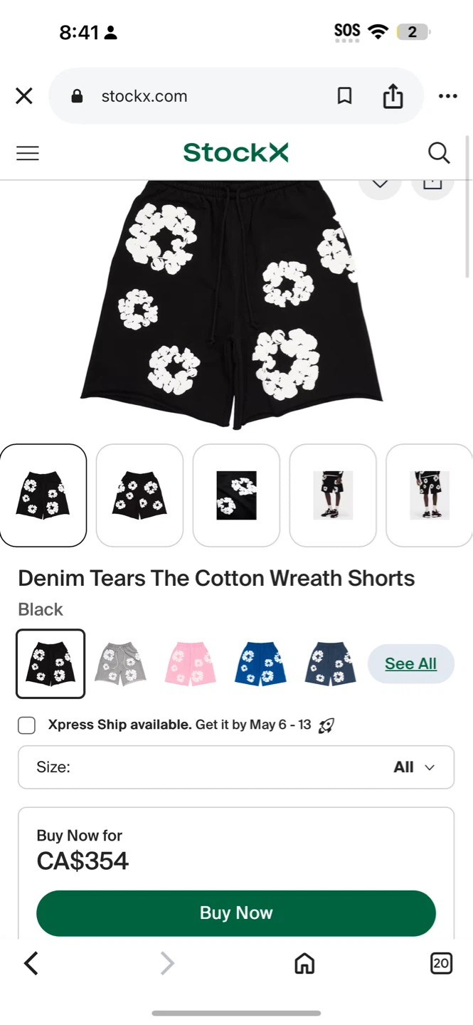Denim Tears The Cotton Wreath Shorts Black - photo 2