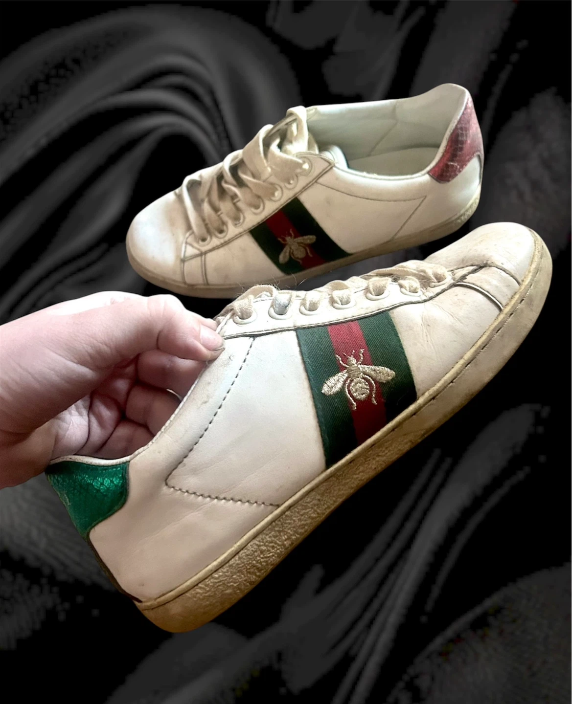 Gucci Ace Embroidered Bee Sneakers Size 7