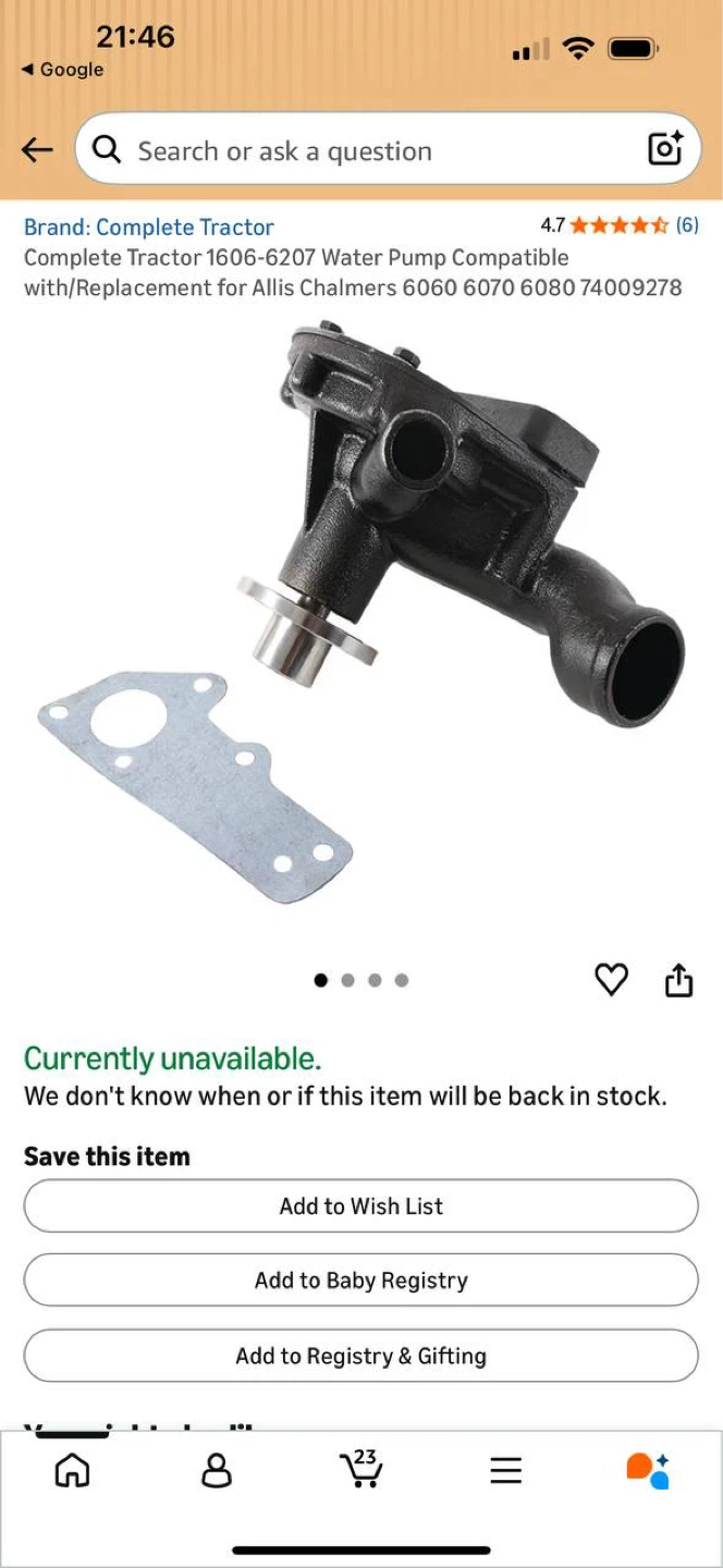 ALLIS CHALMERS WATER PUMP – NEW 🔥