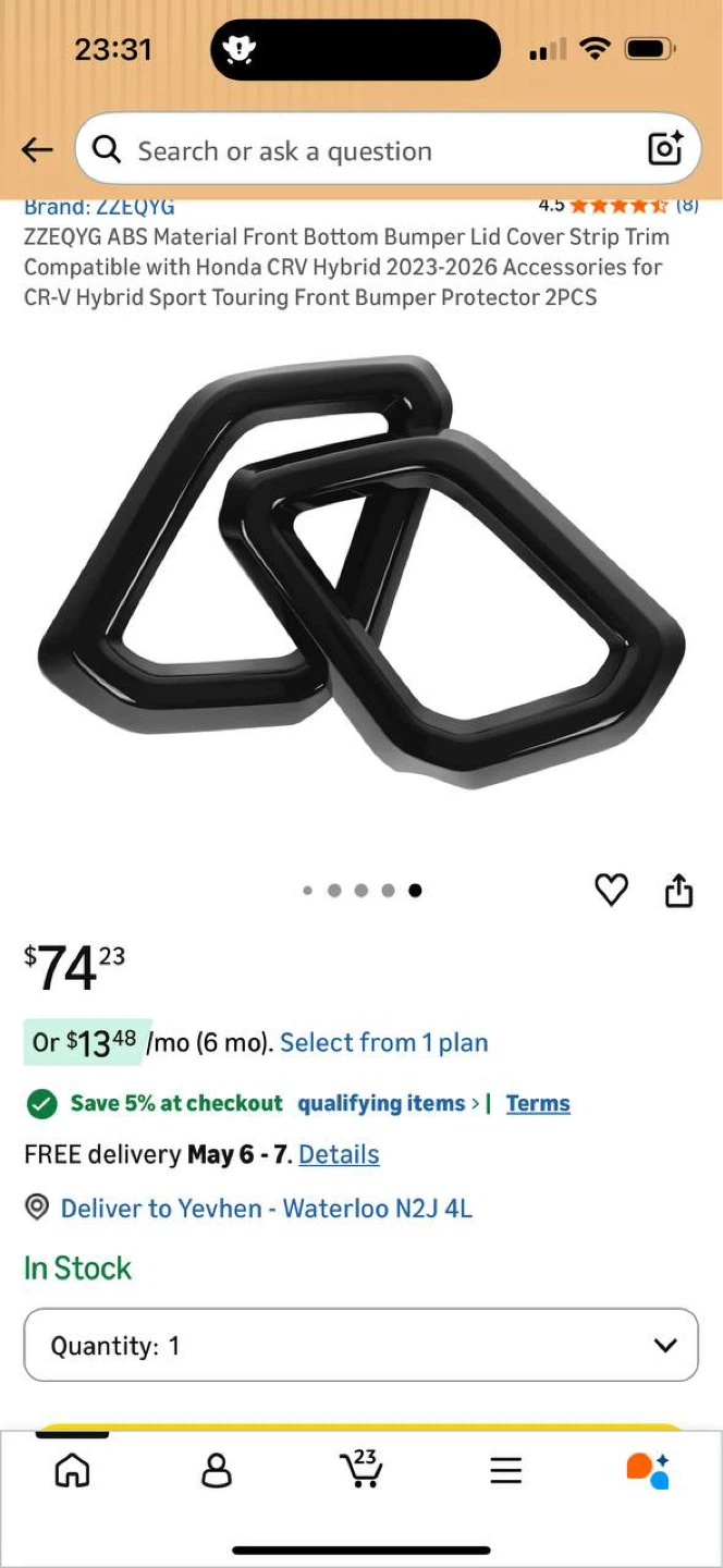 HONDA CR-V HYBRID 2023–2026 FRONT BUMPER TRIM 🔥🔥
