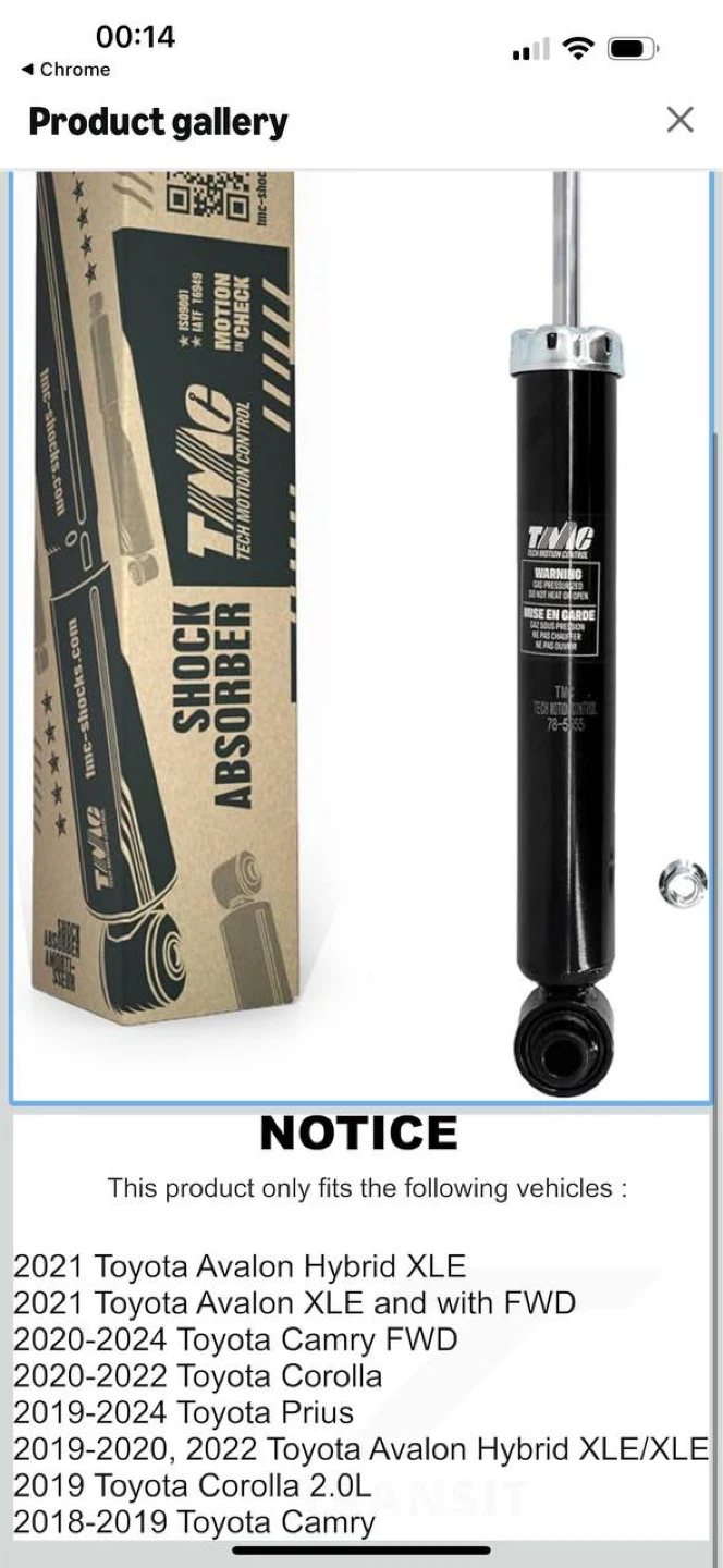 TOYOTA CAMRY / COROLLA / PRIUS REAR SHOCK 🔥🔥 - photo 2