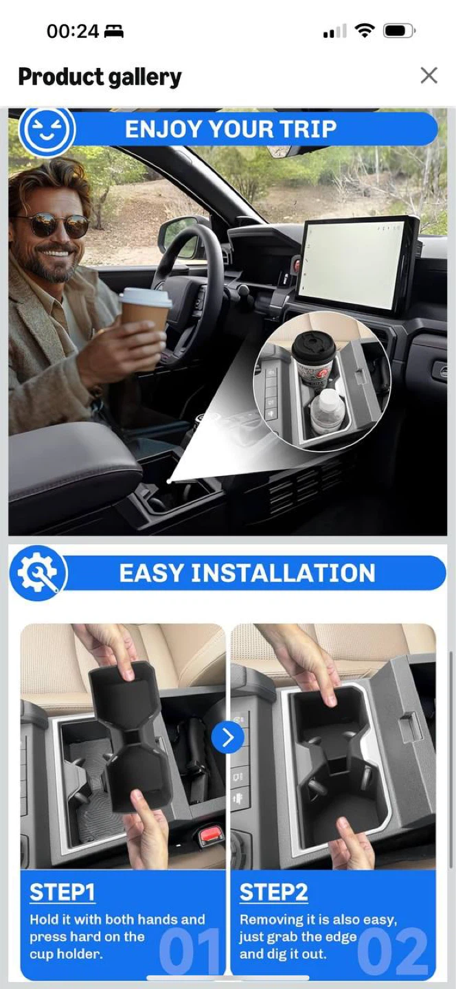 TOYOTA 4RUNNER 2025–2026 CUP HOLDER INSERT - photo 4