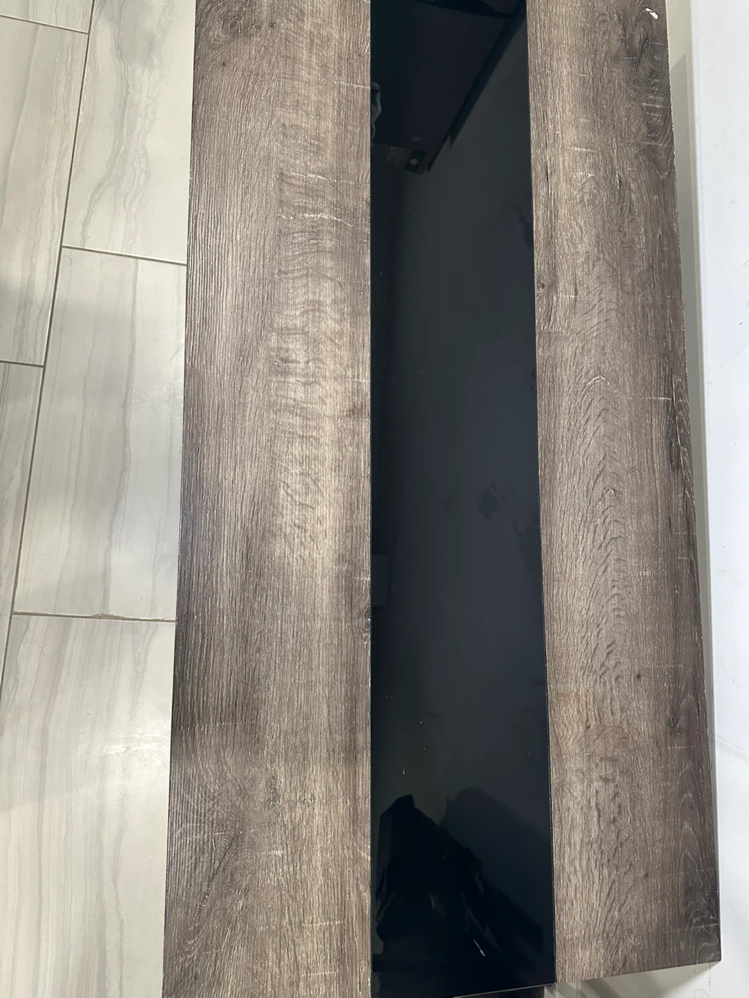 Wood and Black Coffee Table