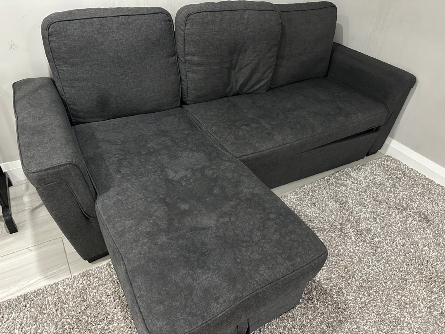 Grey Sectional Sofa with Pull-out Bed - photo 4