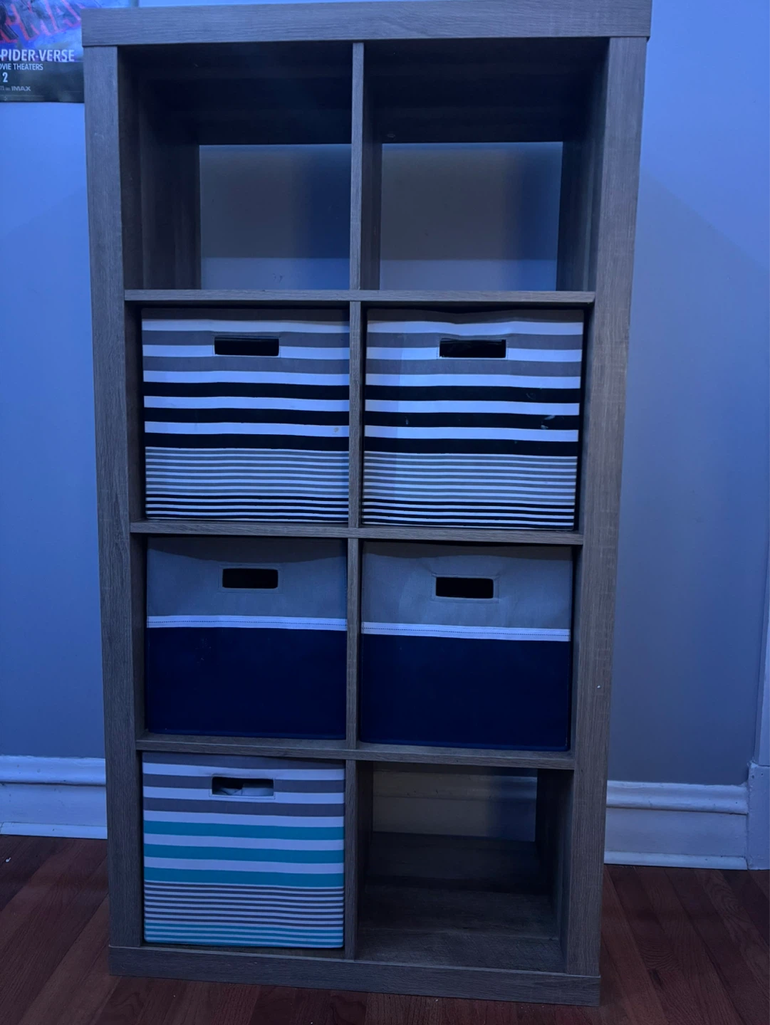 8-Cube Storage Shelf with Fabric Bins
