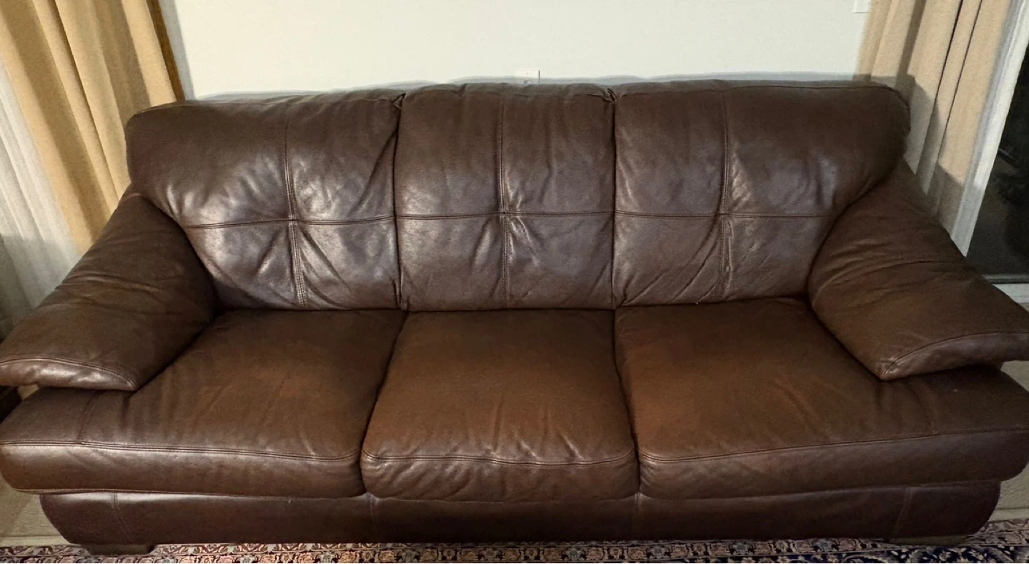 Leather 3-seater sofa & 2-seater love seat