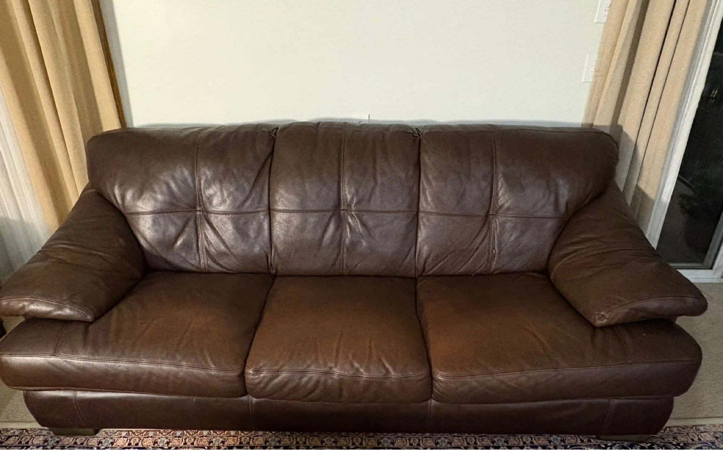 Leather 3-seater sofa & 2-seater love seat - photo 3