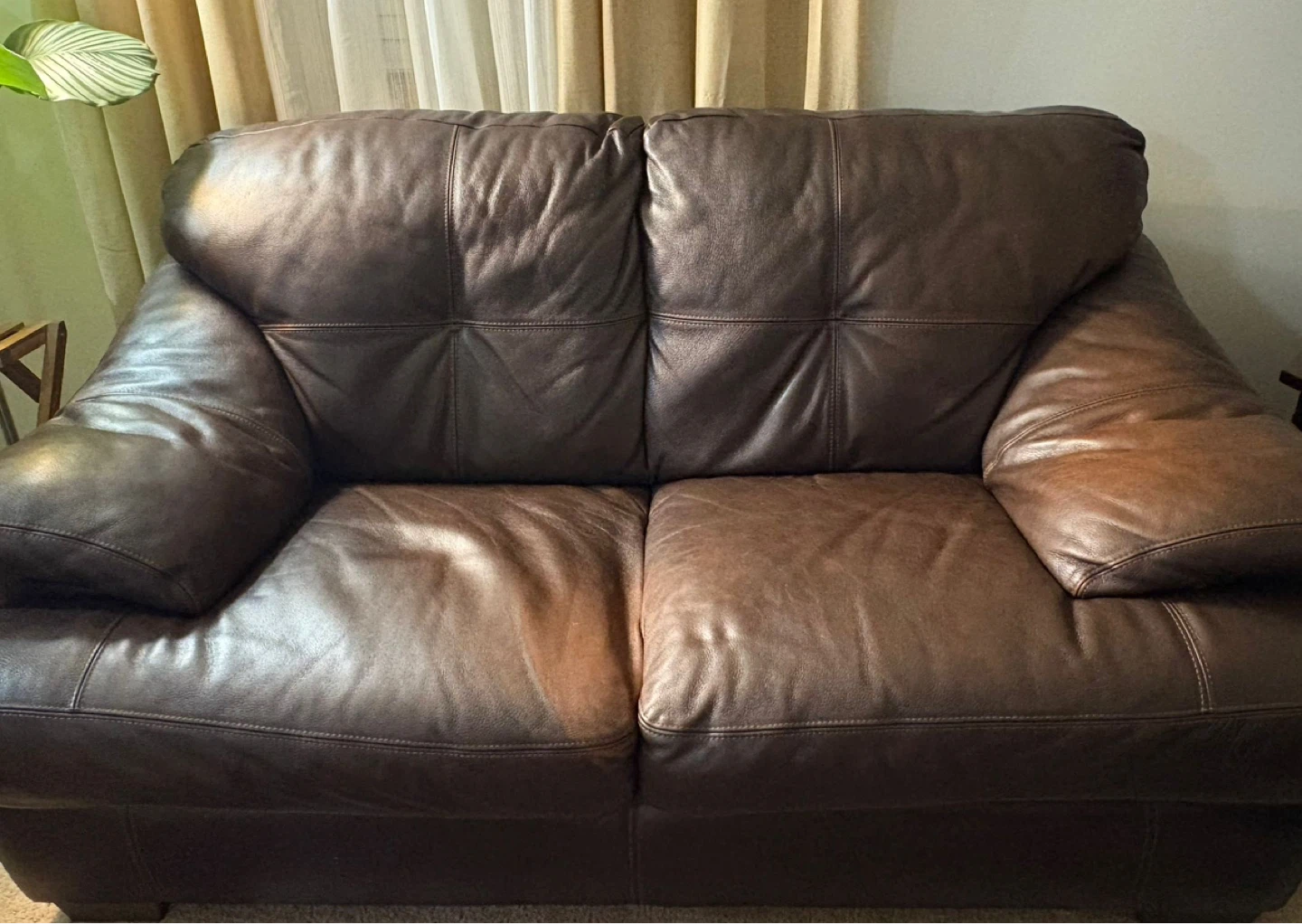 Leather 3-seater sofa & 2-seater love seat - photo 2