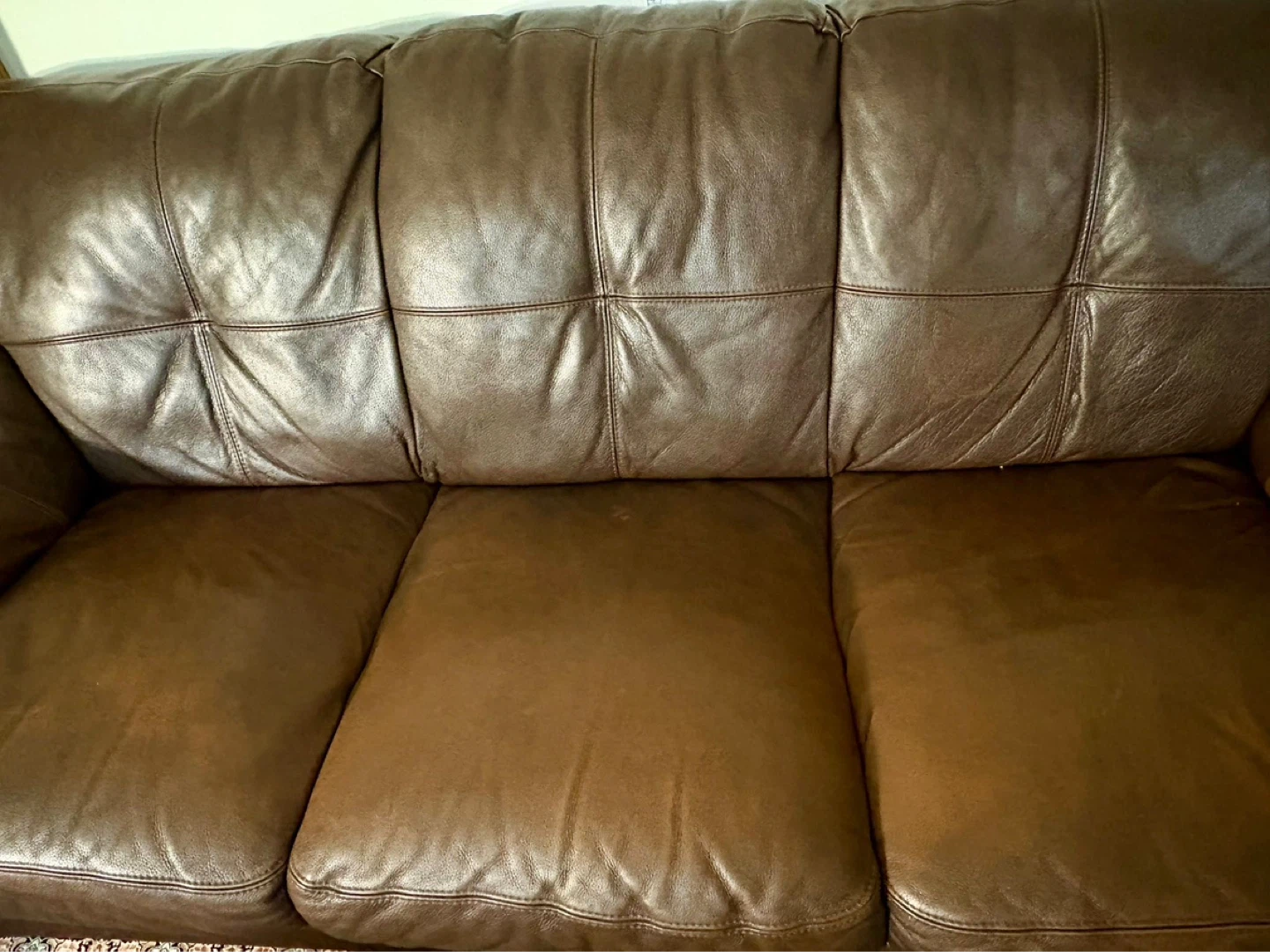 Leather 3-seater sofa & 2-seater love seat - photo 5