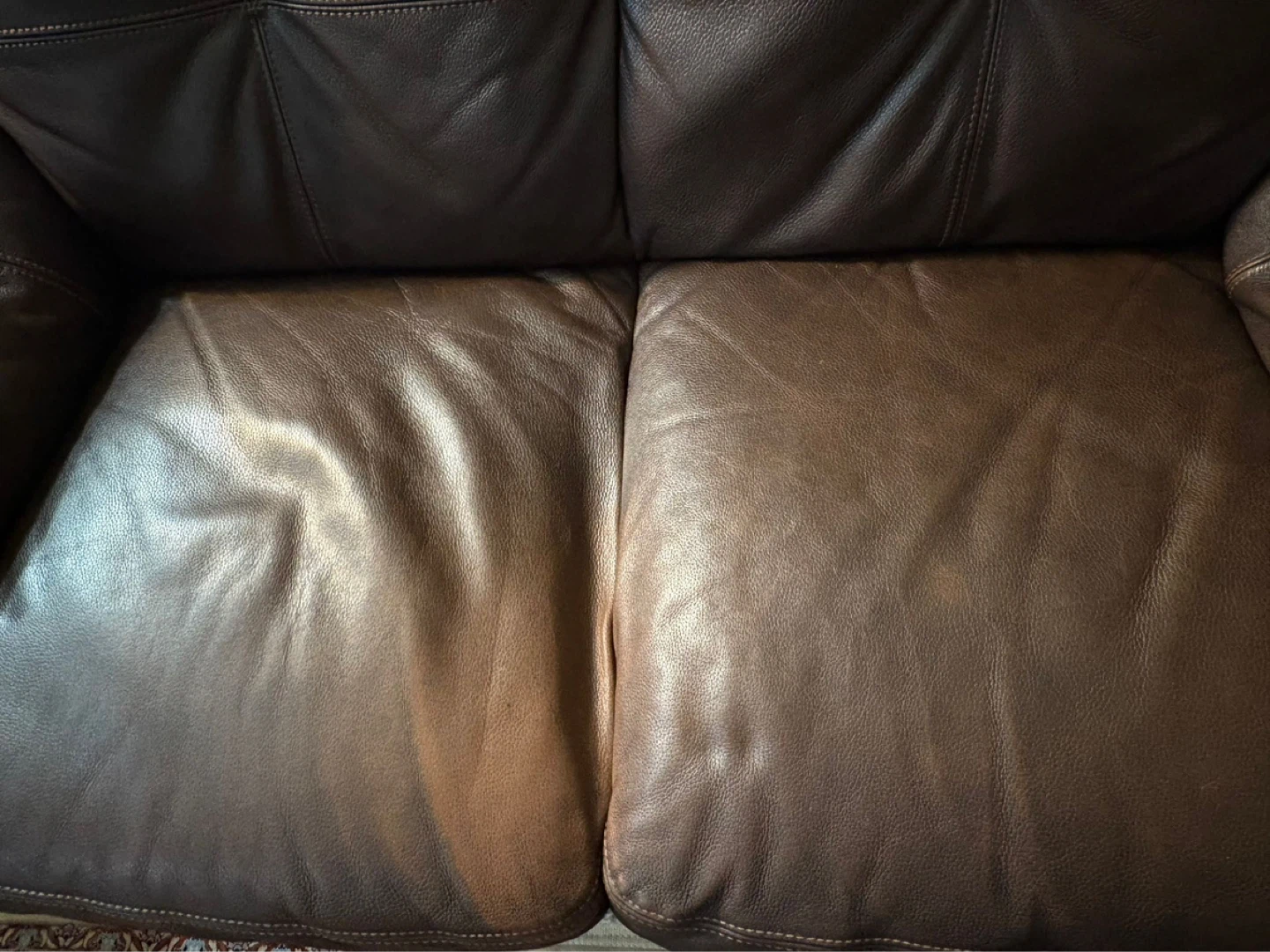 Leather 3-seater sofa & 2-seater love seat - photo 4