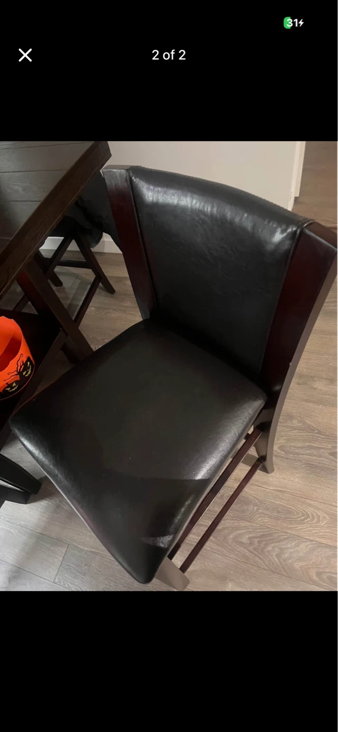 Dark Brown Dining Set with Upholstered Chairs - photo 2