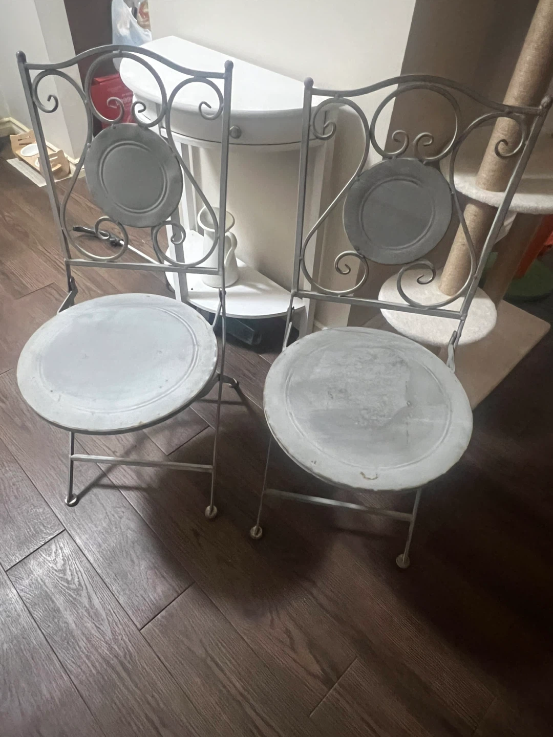 Set of 2 French Style Metal Folding Chairs
