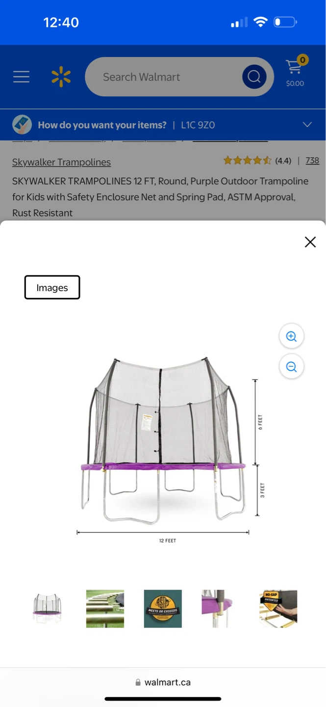 Skywalker Trampolines 12 FT Round Purple Outdoor Trampoline - photo 3