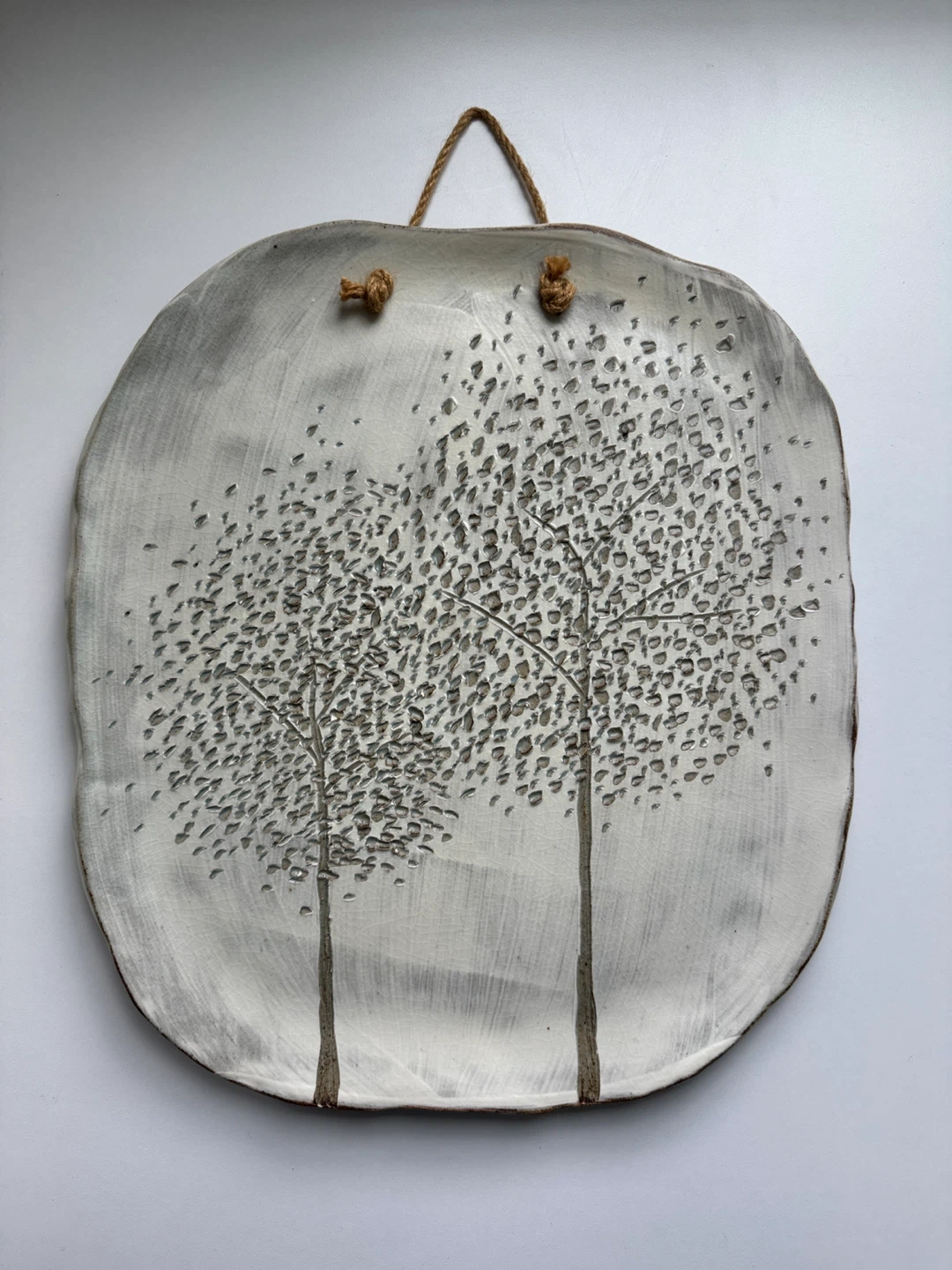 Ceramic Wall Hanging Art with Trees