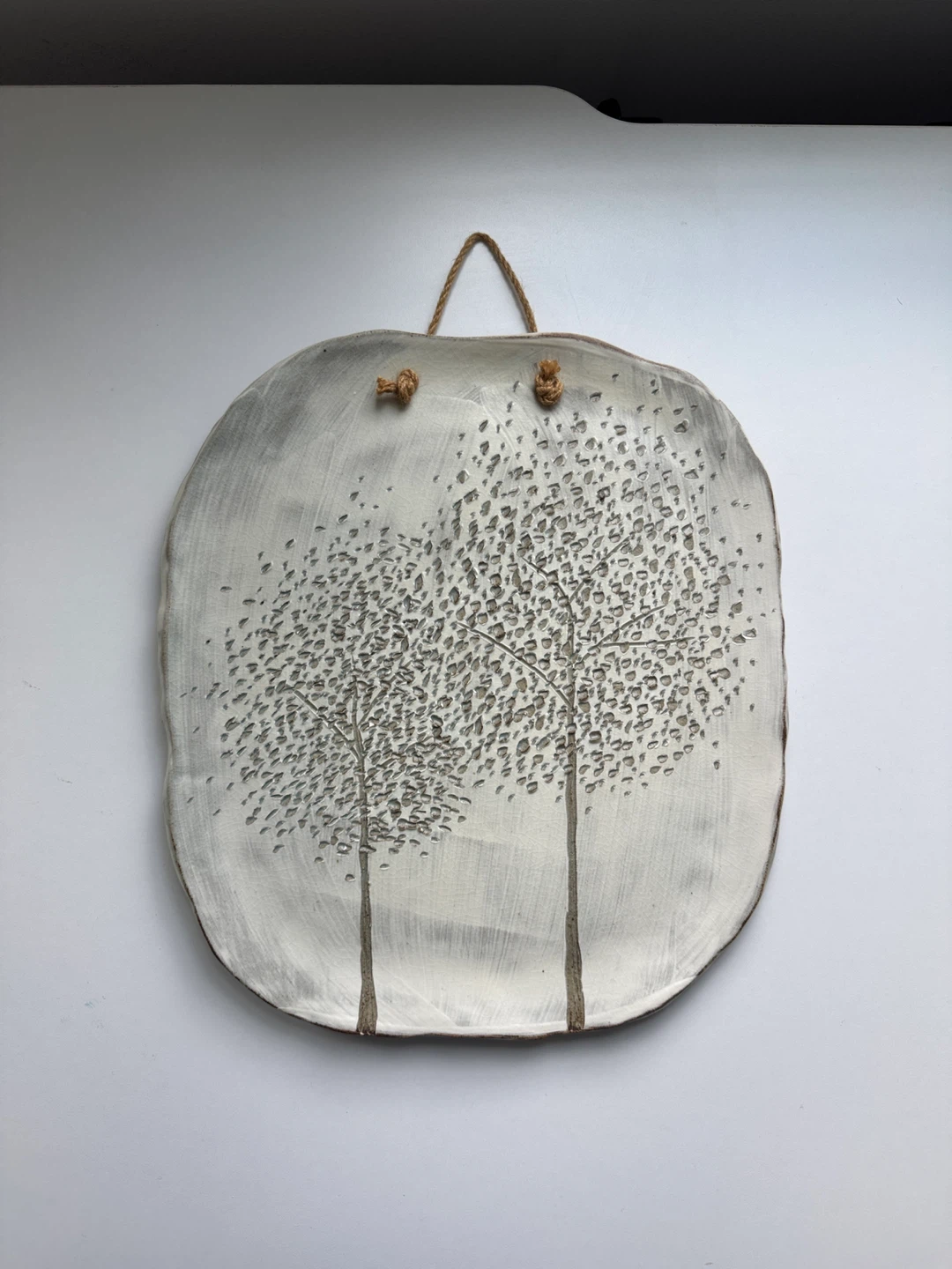 Ceramic Wall Hanging Art with Trees - photo 2