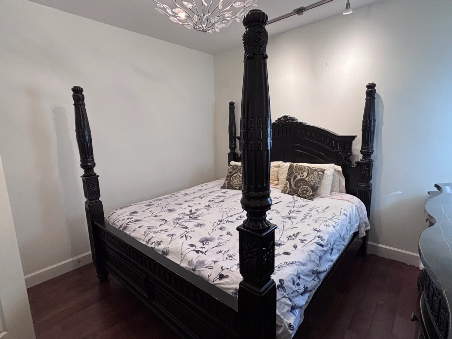 Black Four-Poster Bed Frame