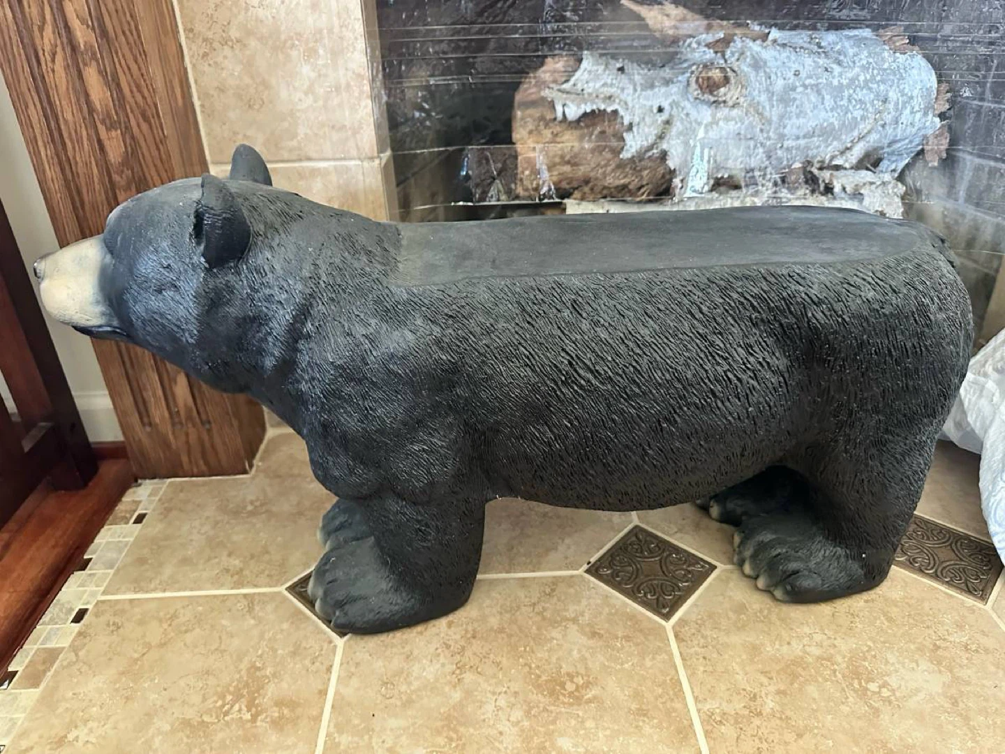 Black Forest Decor Black Bear Bench