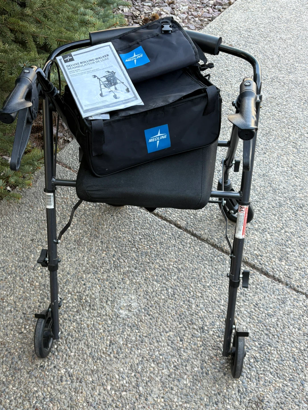Deluxe Rolling Walker with Seat and Bag - photo 4