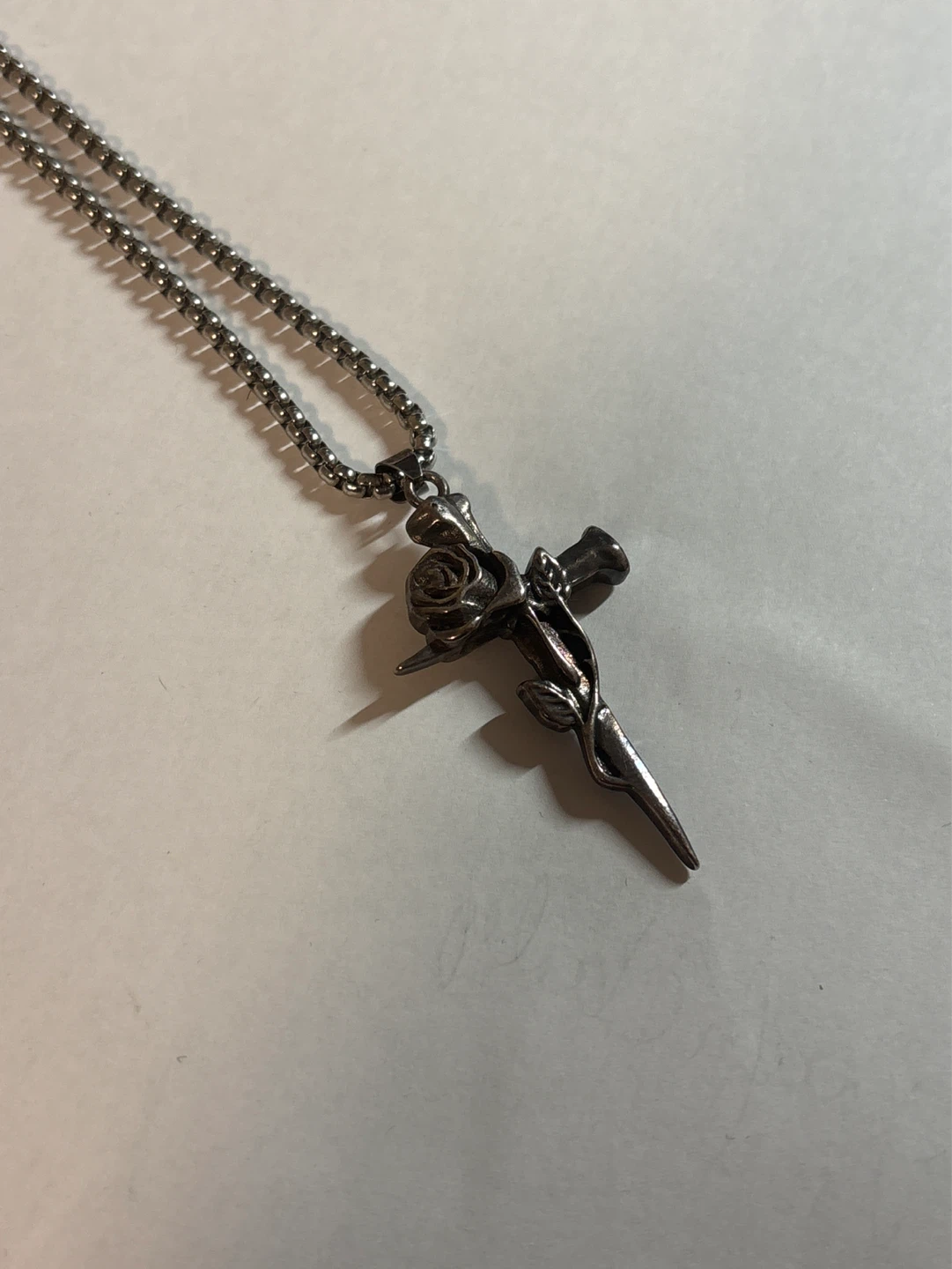 Rose Sword Cross Necklace - photo 3
