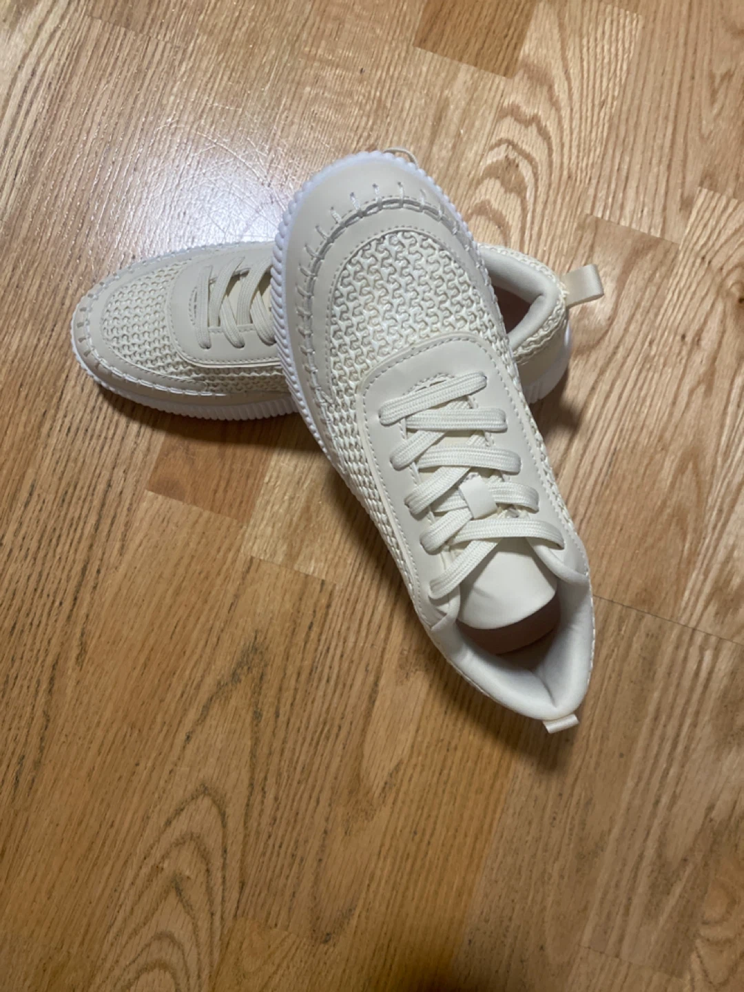 LESSFLOW Beige Mesh Sneakers