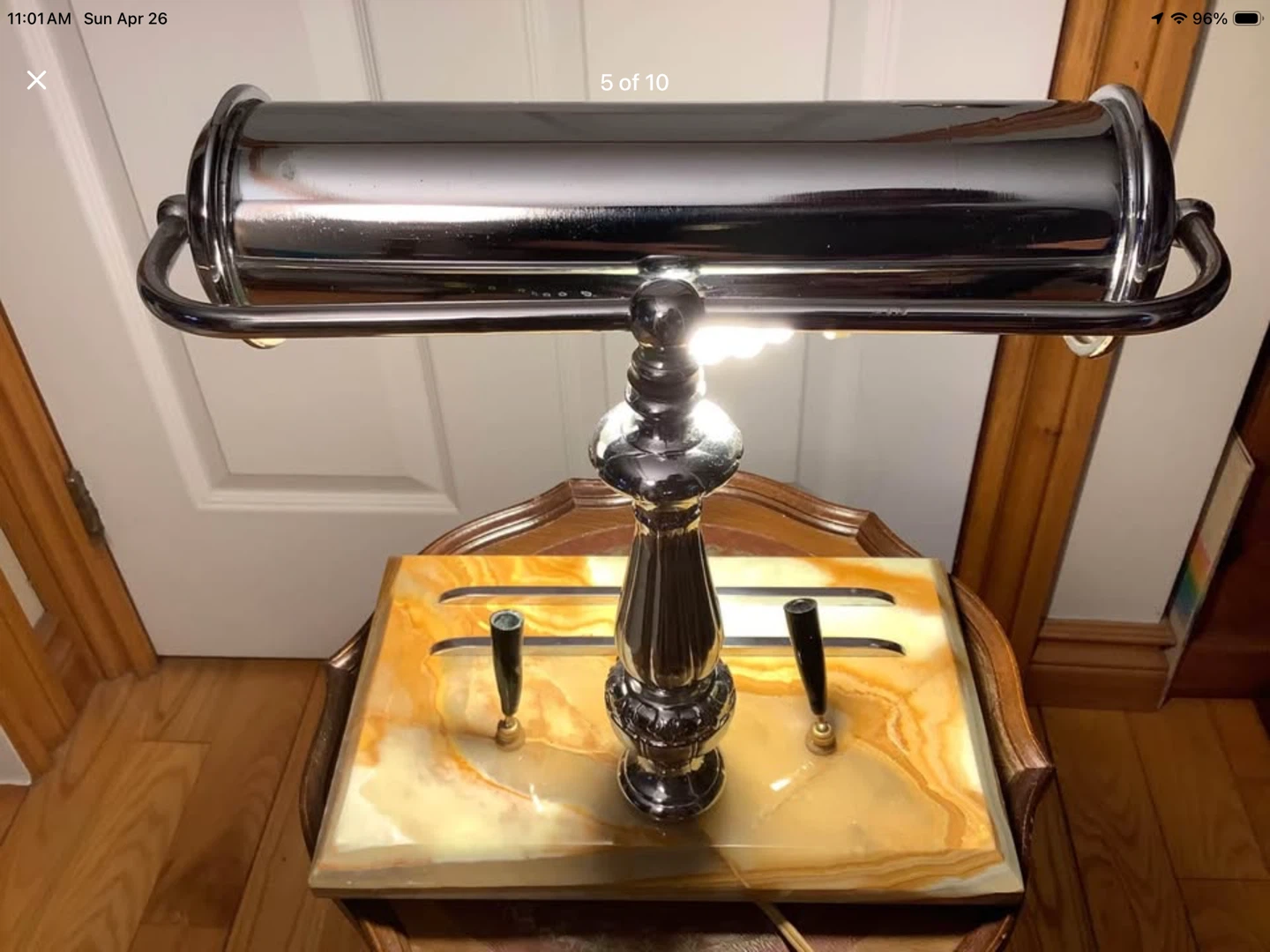 Ant Roll Top Banker’s Chrome Lamp 🐞 - photo 5
