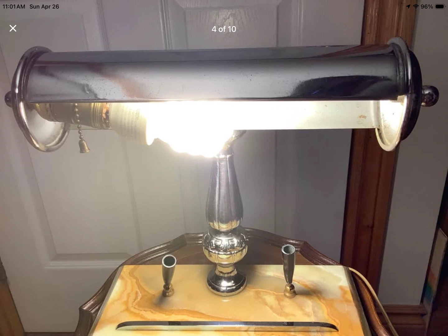 Ant Roll Top Banker’s Chrome Lamp 🐞 - photo 4