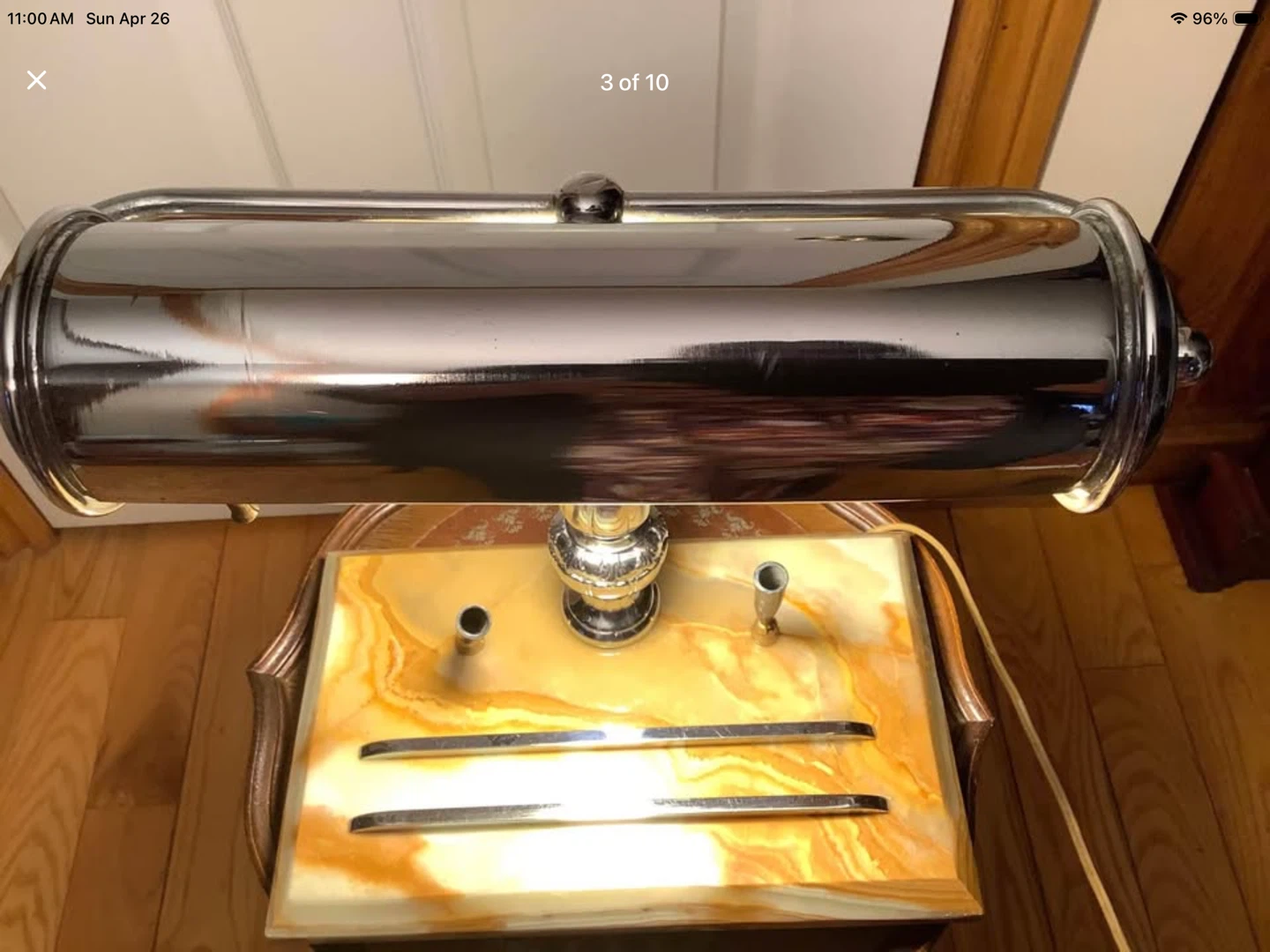 Ant Roll Top Banker’s Chrome Lamp 🐞 - photo 3