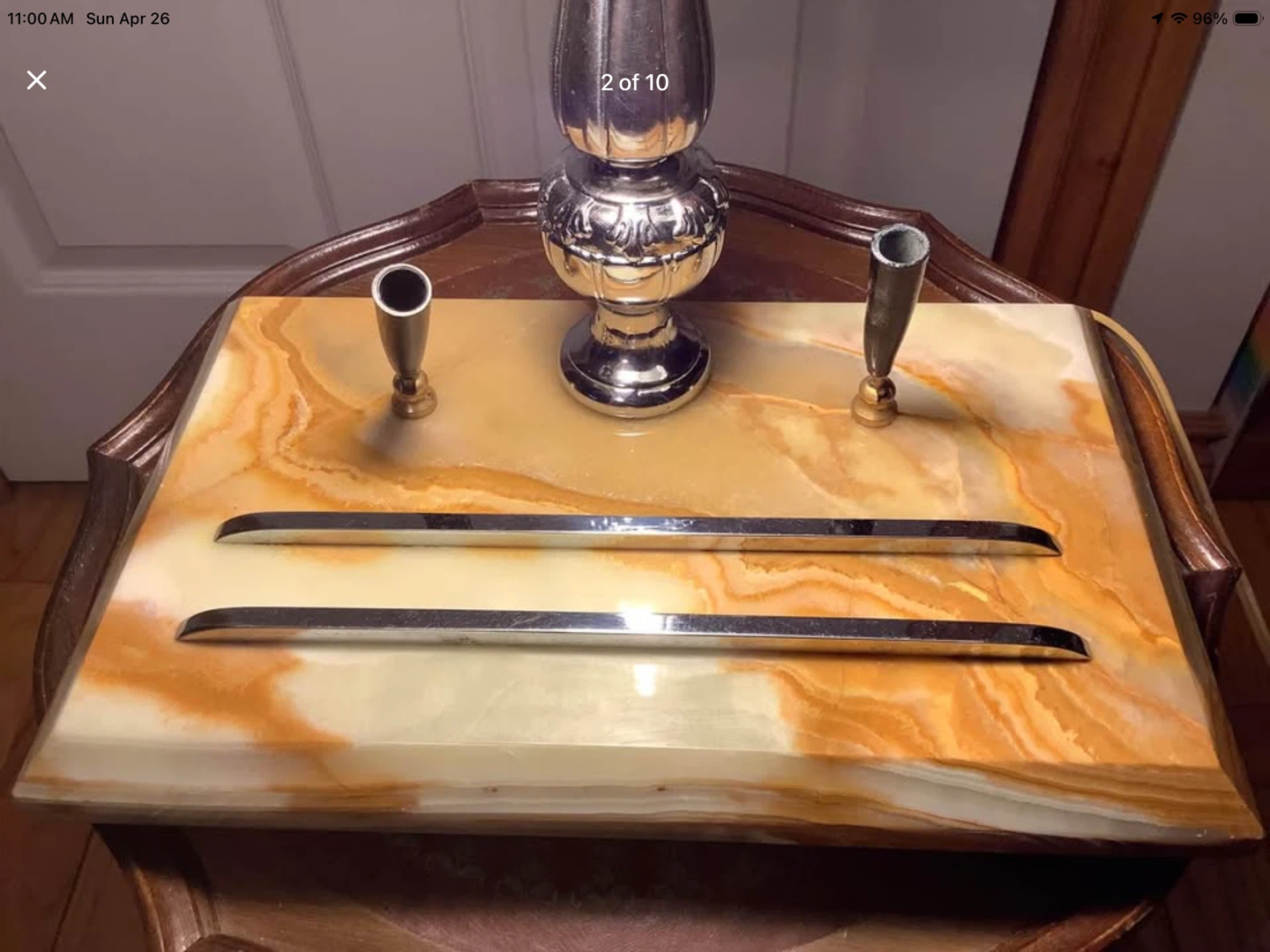 Ant Roll Top Banker’s Chrome Lamp 🐞 - photo 2