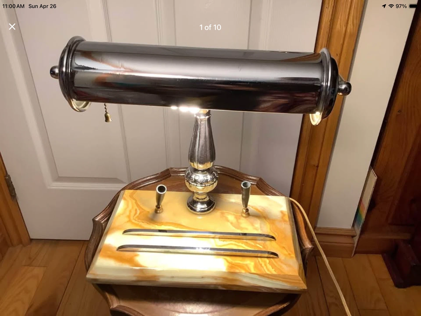 Ant Roll Top Banker’s Chrome Lamp 🐞