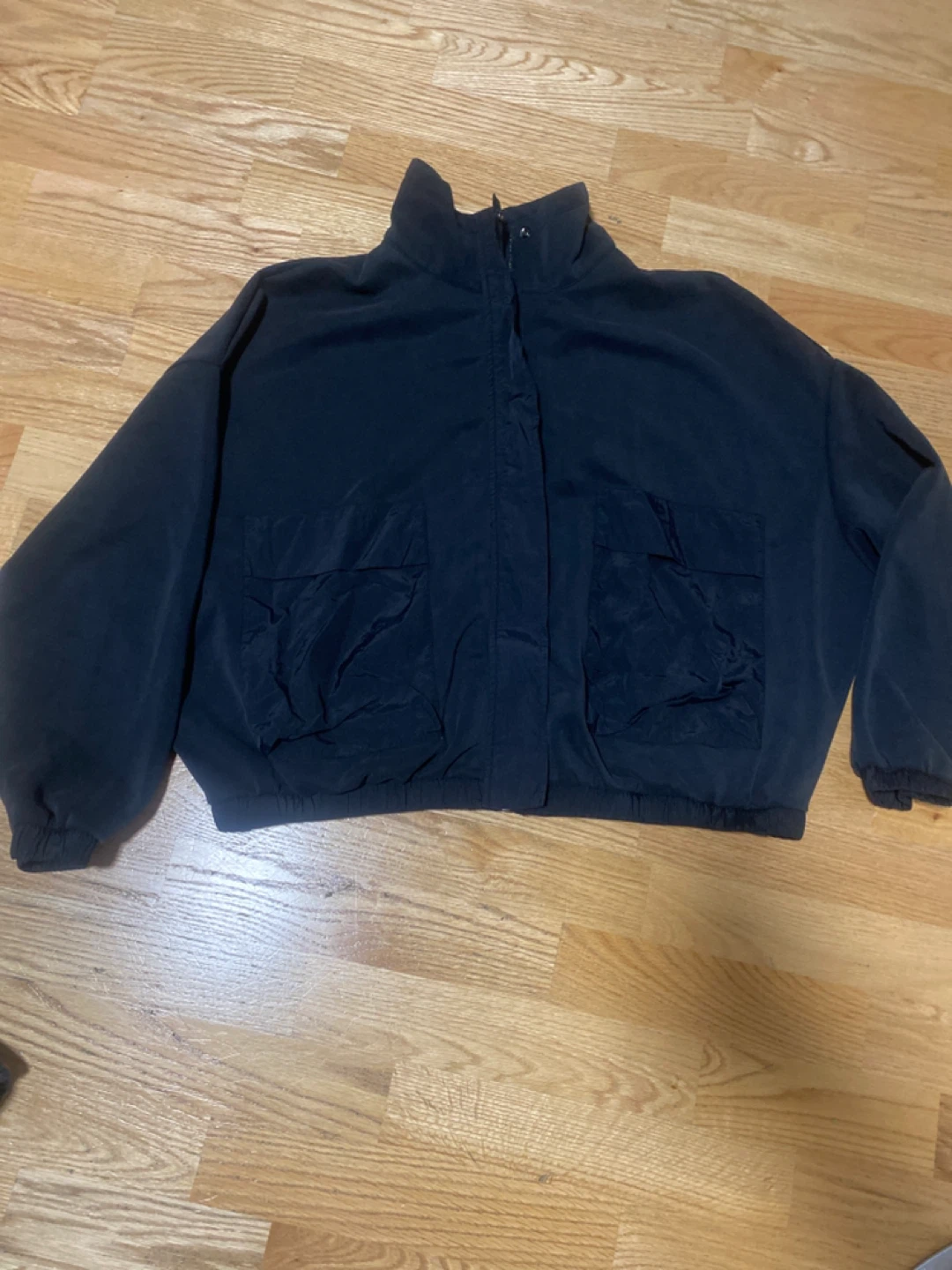 FLYCURVY Black Bomber Jacket - XL