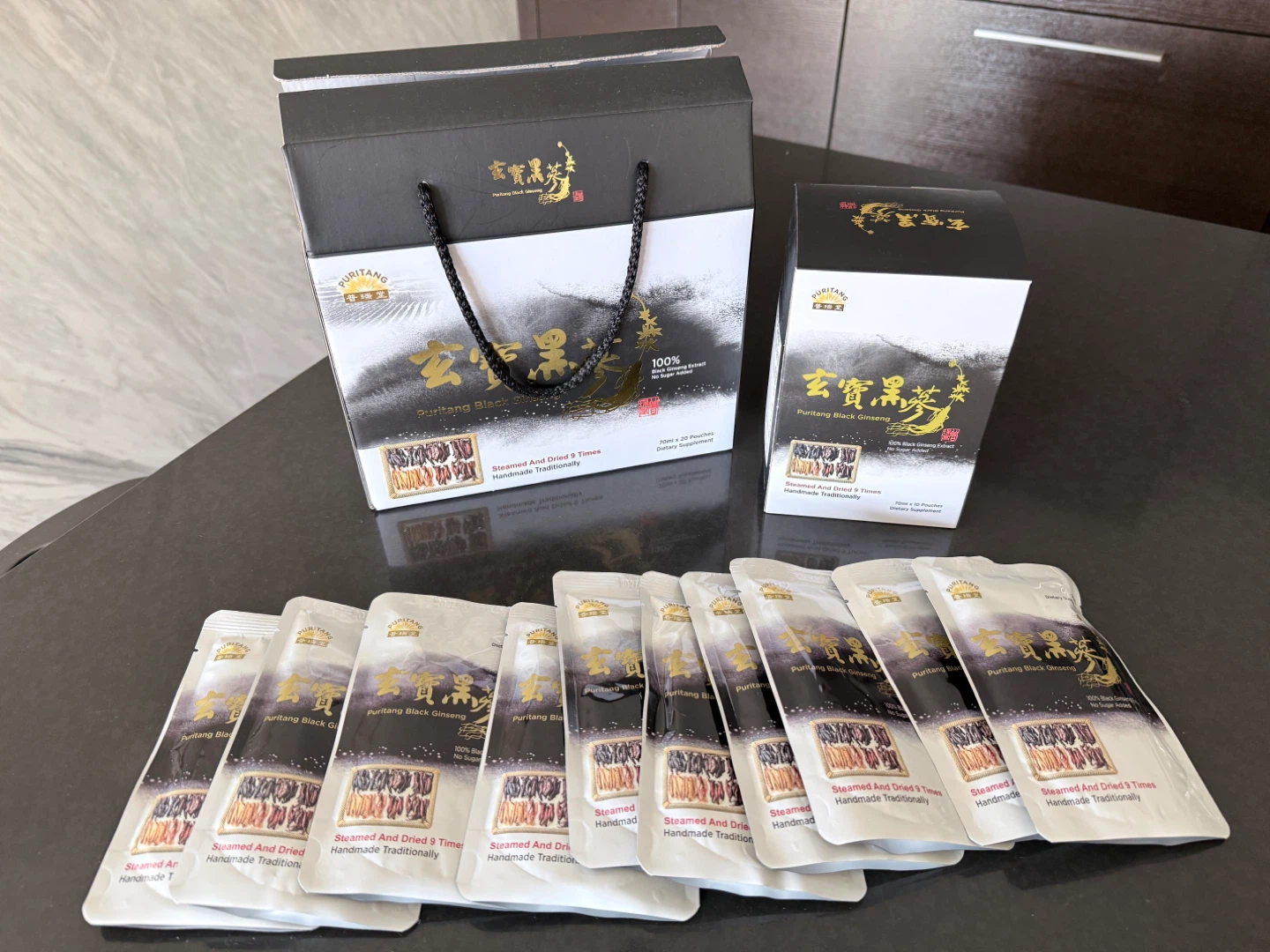 PuriTang Black Ginseng Dietary Supplement Pouches (10 x 70ml)