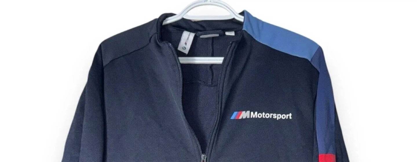 BMW Motorsport Men XLarge Black 1/4 Zip Sweatshirt