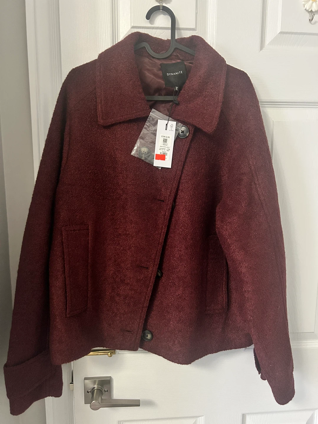 Dynamite Boiled Wool Jacket - Tuscan Ruby - P/M-S/M - photo 2