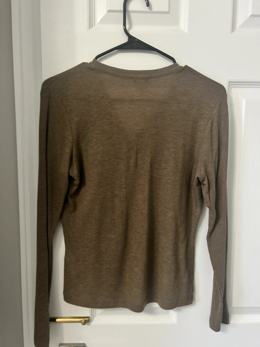 RW&CO. Brown Ribbed Long Sleeve Henley Top - photo 2