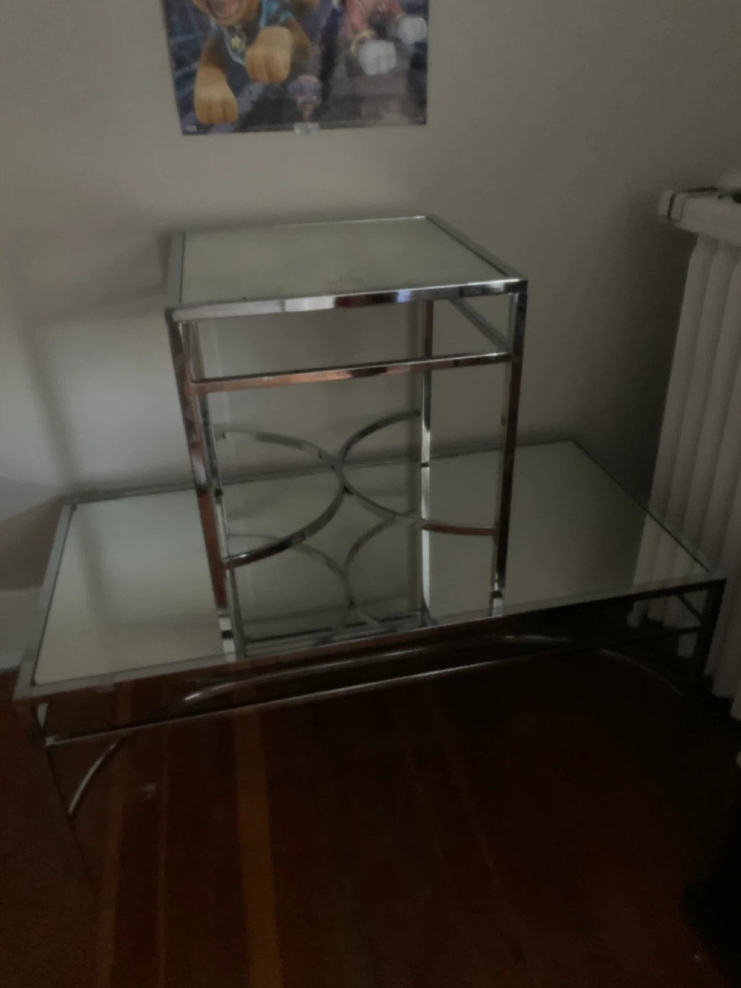 Glass and Chrome Side Table