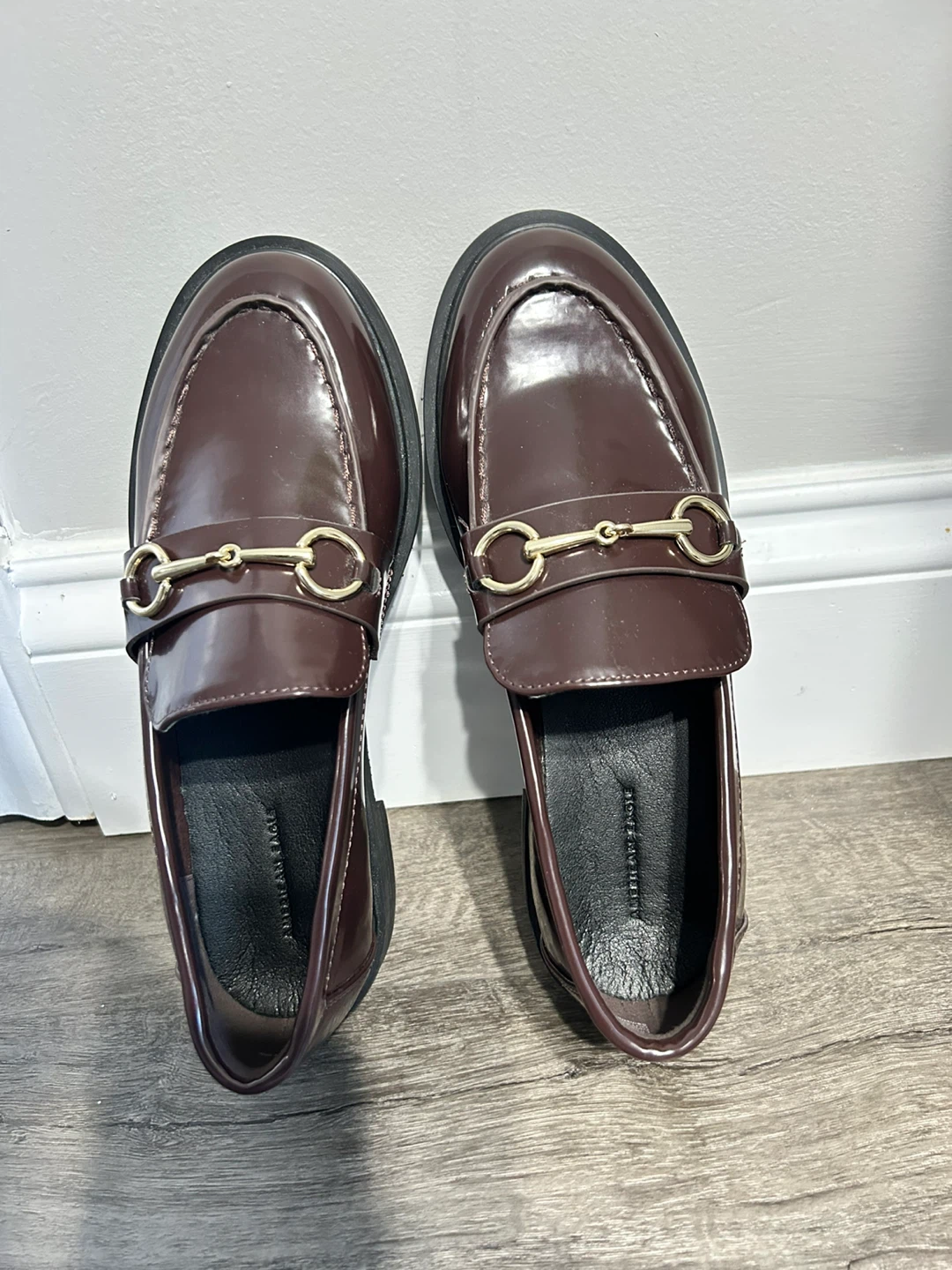 American Eagle Burgundy Loafers with Gold Bit Detail - photo 2