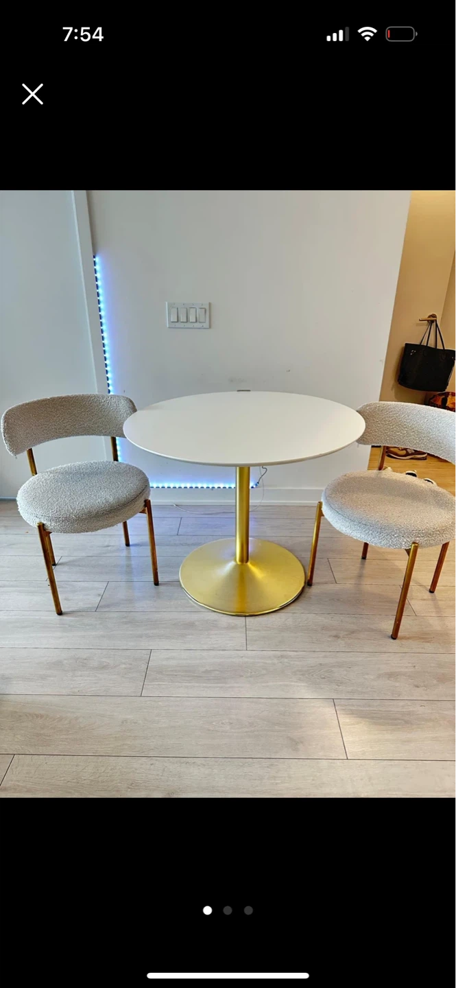 Tulip Style Dining Set with 2 Chairs